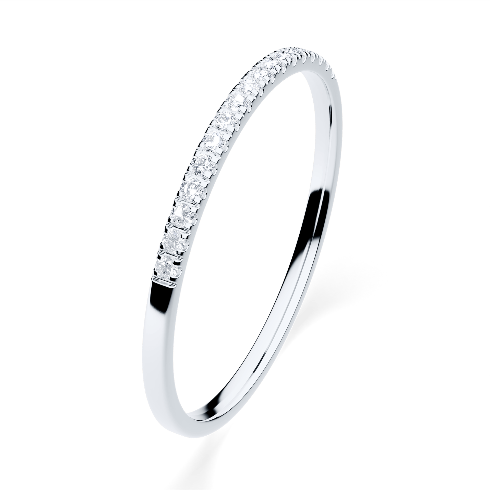 Dostawka Rosie z białego złota z diamentem naturalnym 0,08ct