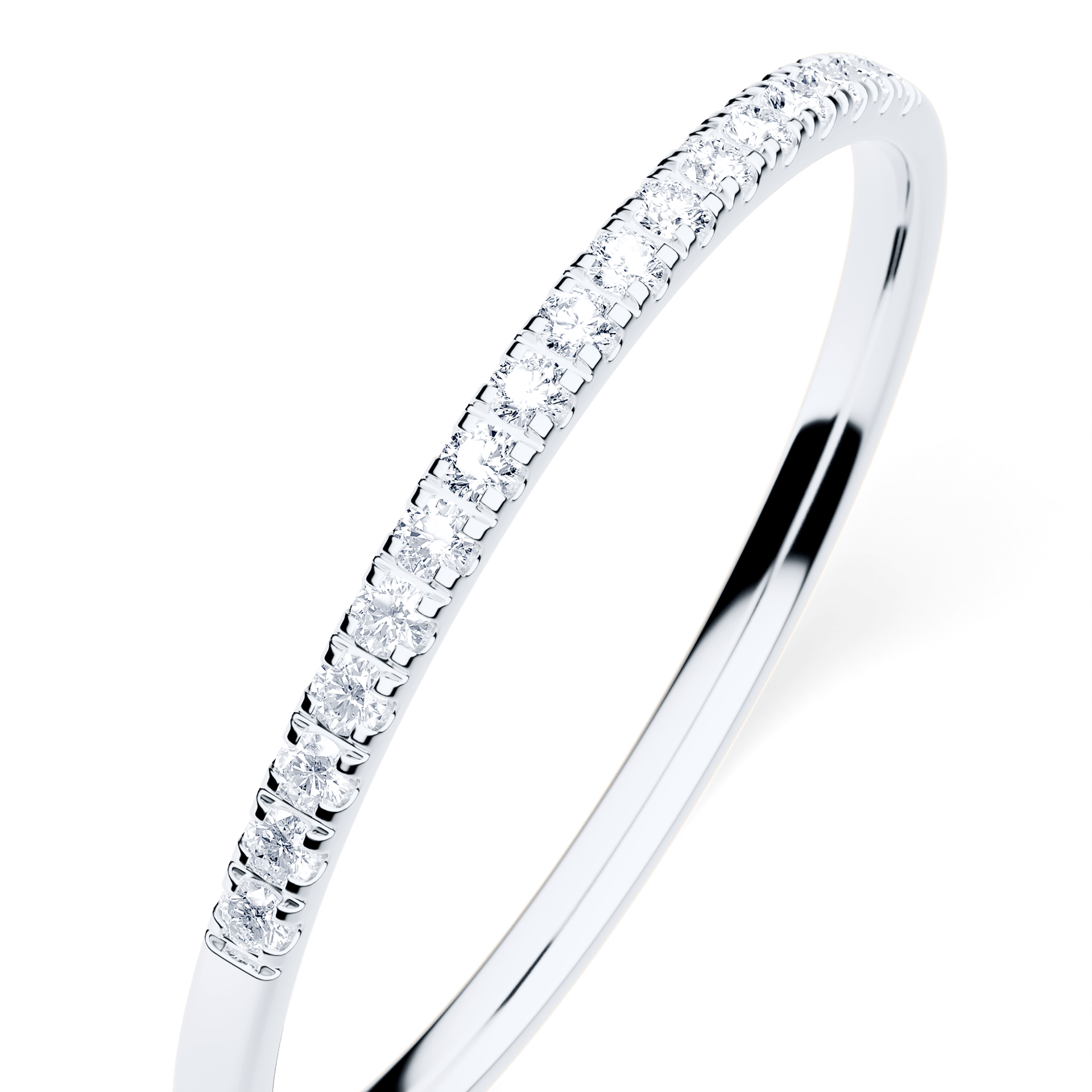 Dostawka Rosie z białego złota z diamentem laboratoryjnym 0,08ct