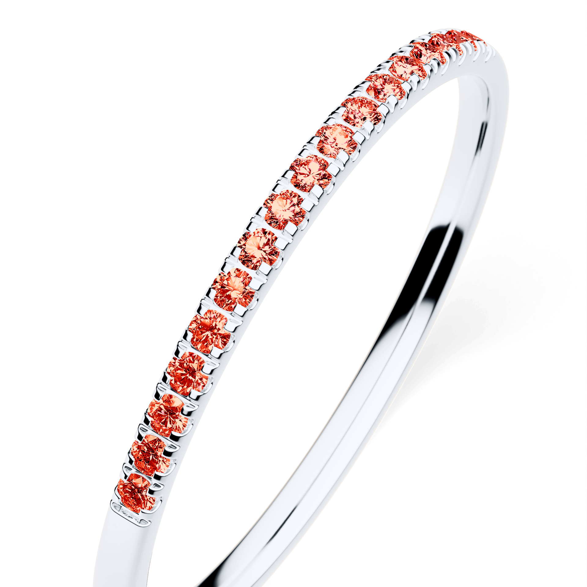 Dostawka Rosie z białego złota z czerwonym diamentem laboratoryjnym 0,08ct