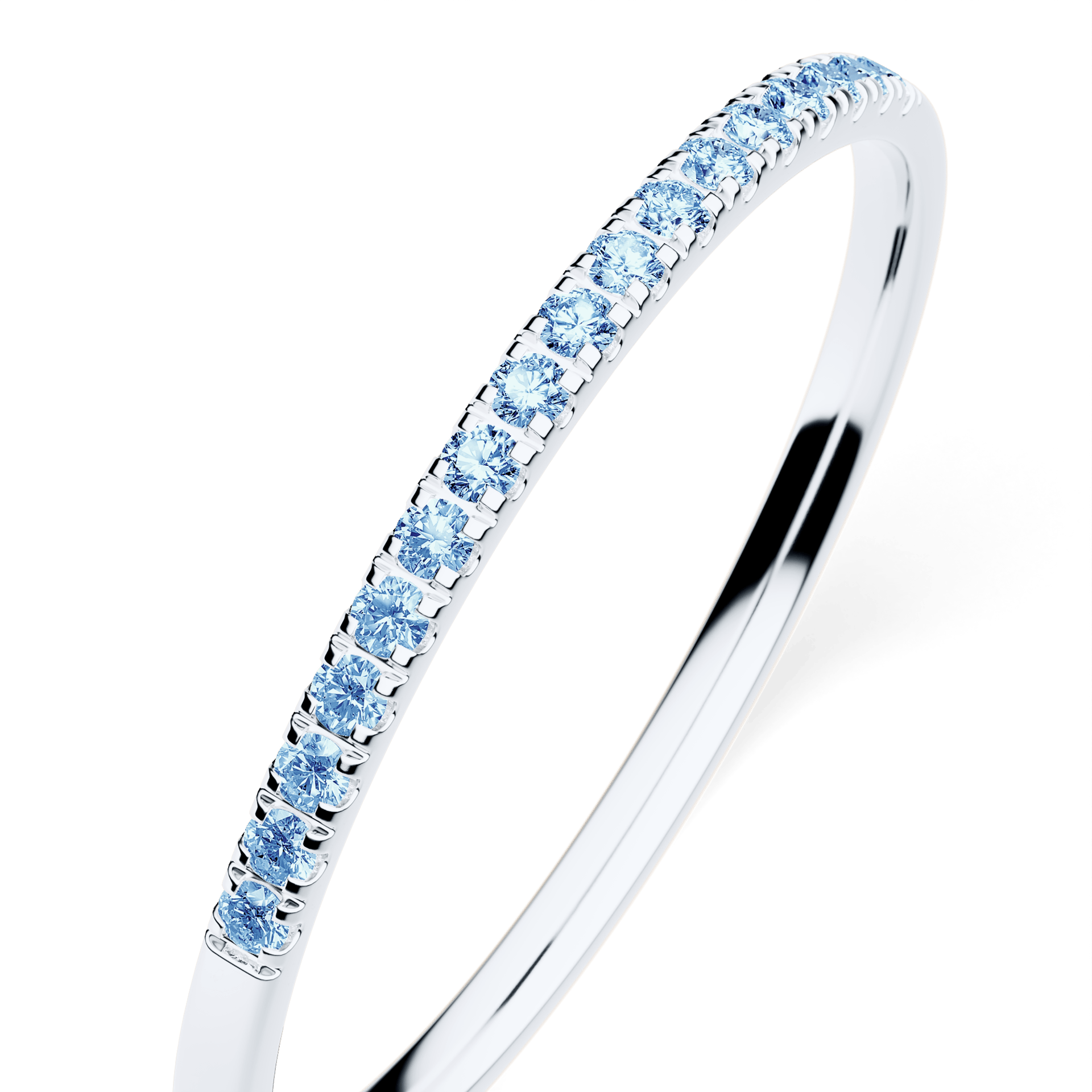 Dostawka Rosie z białego złota z niebieskim diamentem laboratoryjnym 0,08ct