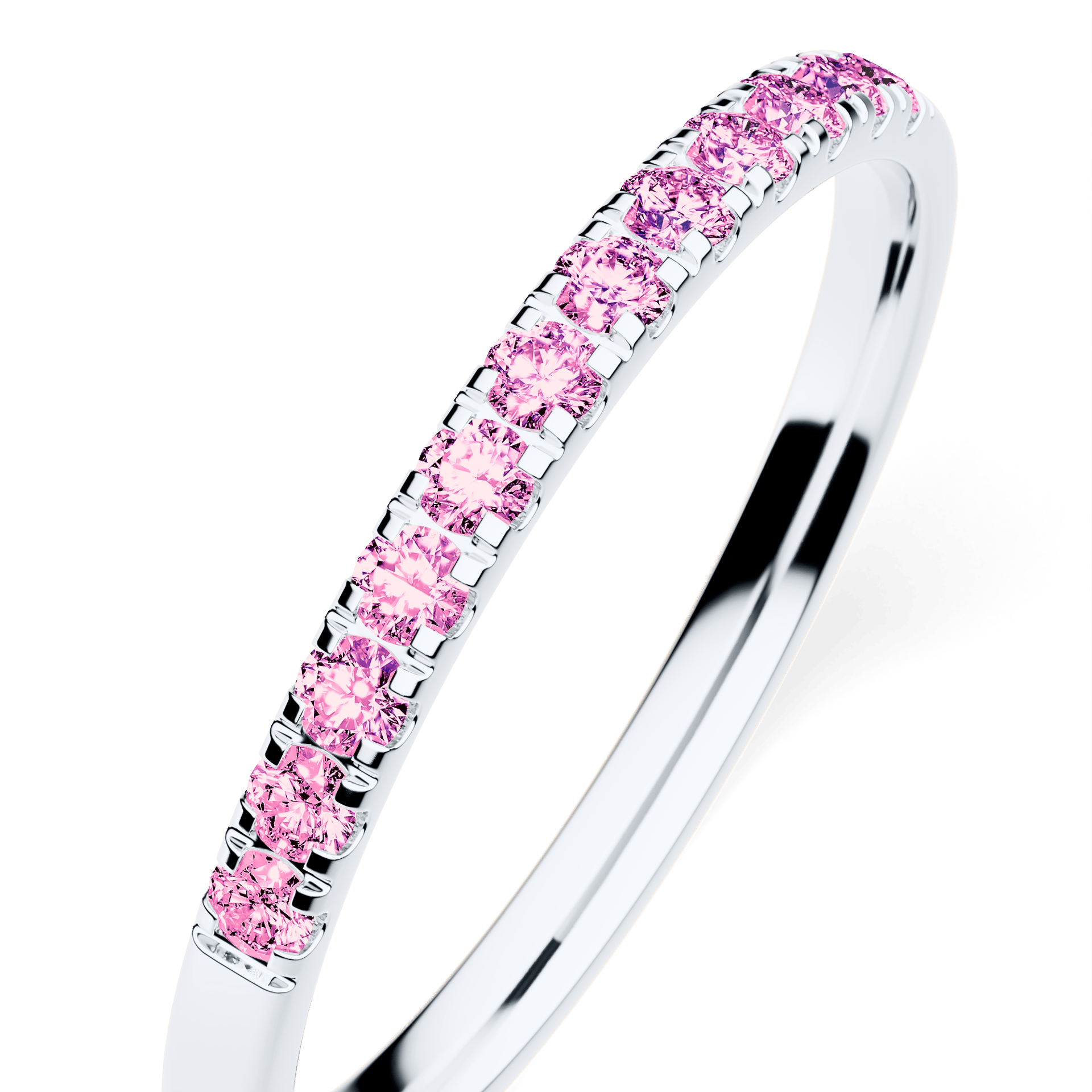 Dostawka Rosie z białego złota z różowym diamentem laboratoryjnym 0,18ct