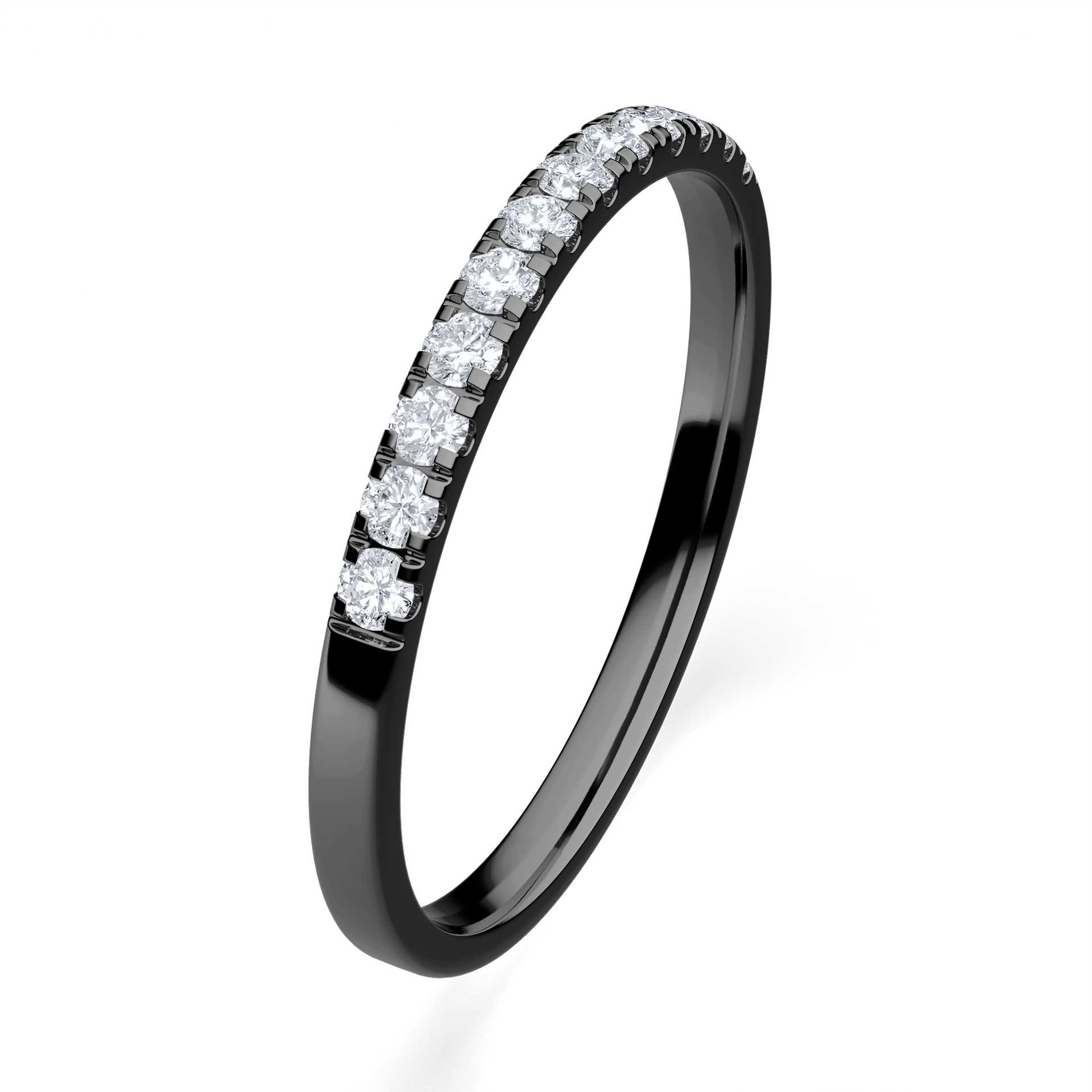 Dostawka Rosie z czarnego złota z diamentem laboratoryjnym 0,18ct