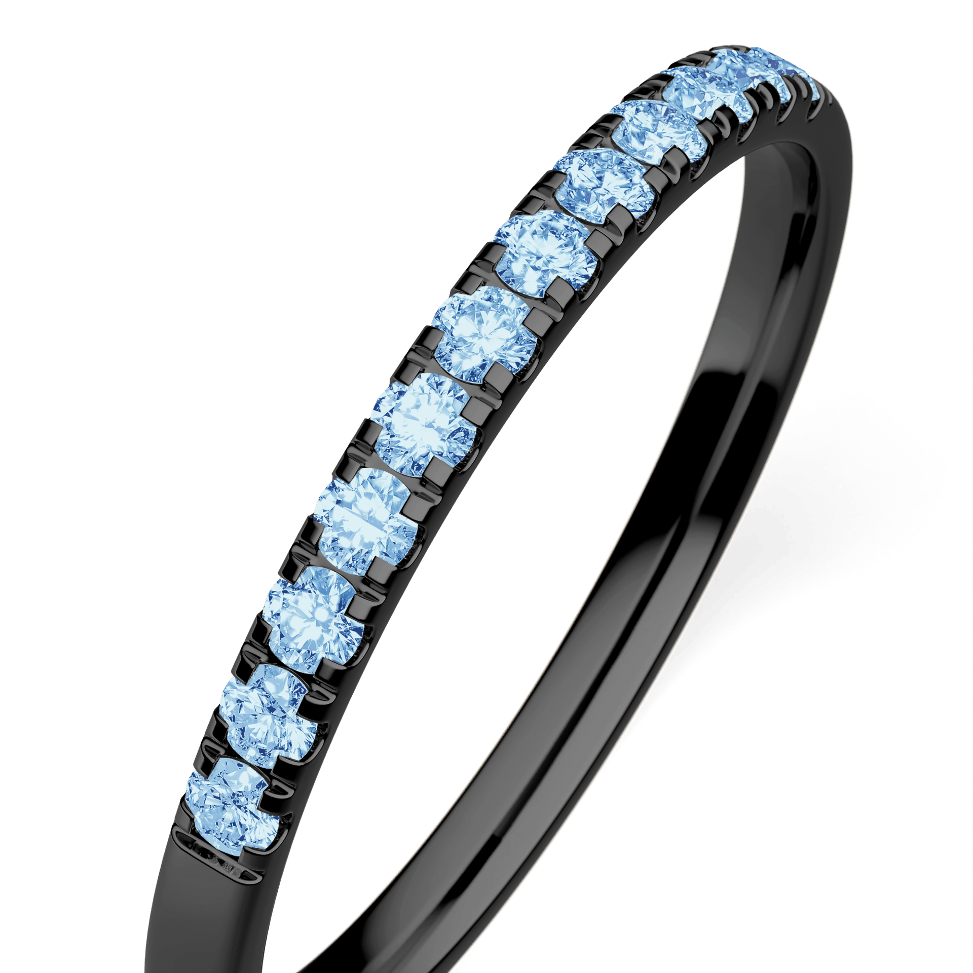 Dostawka Rosie z czarnego złota z niebieskim diamentem laboratoryjnym 0,18ct