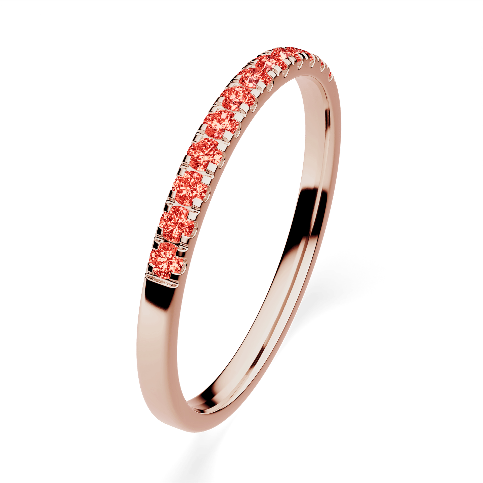 Dostawka Rosie z różowego złota z czerwonym diamentem laboratoryjnym 0,18ct