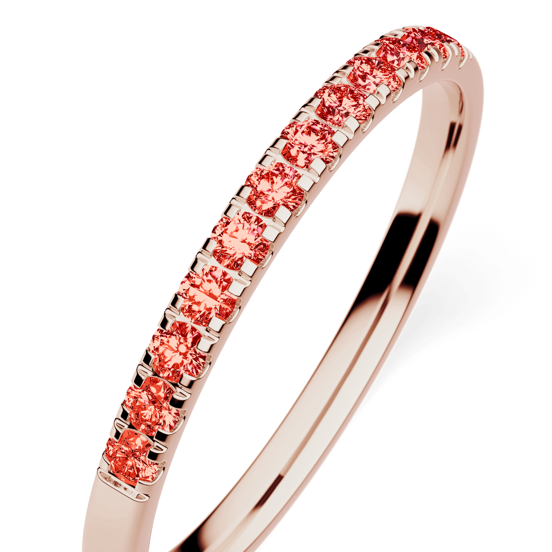 Dostawka Rosie z różowego złota z czerwonym diamentem laboratoryjnym 0,18ct