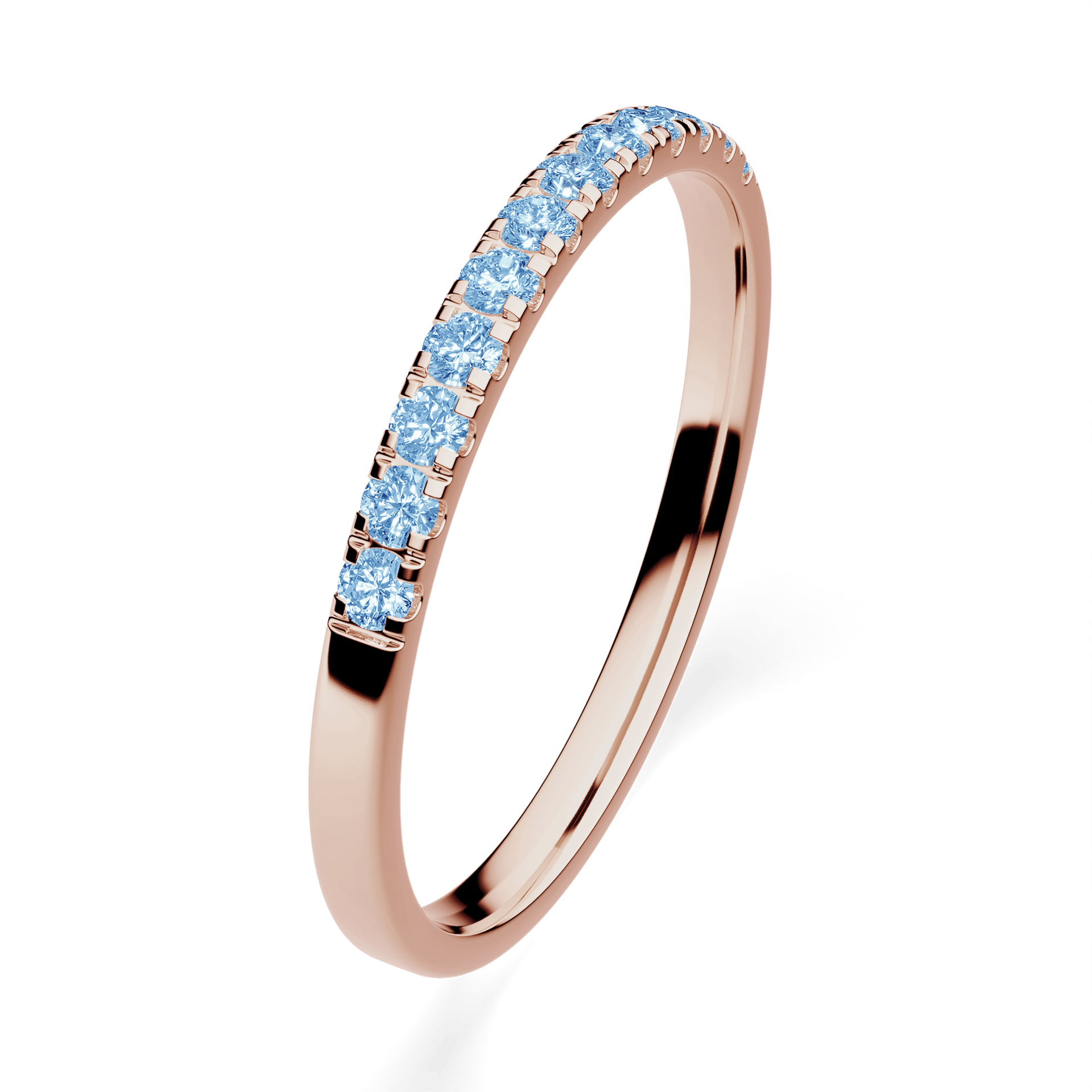 Dostawka Rosie z różowego złota z niebieskim diamentem laboratoryjnym 0,18ct