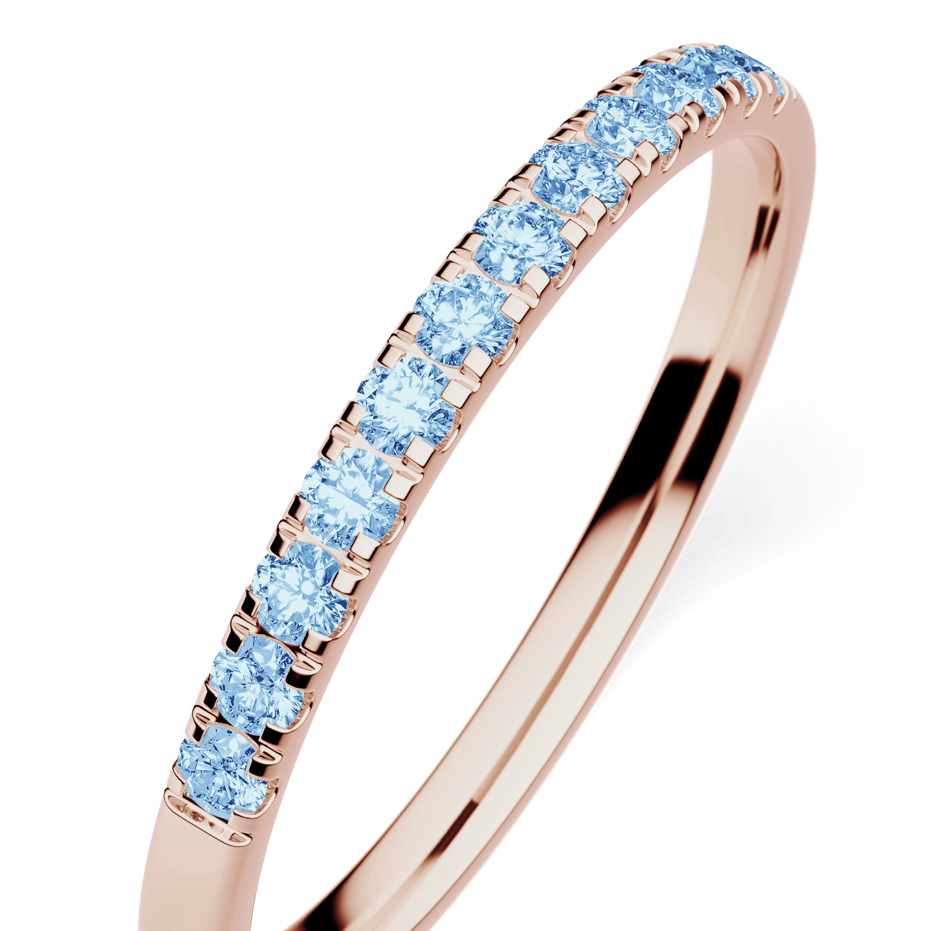 Dostawka Rosie z różowego złota z niebieskim diamentem laboratoryjnym 0,18ct