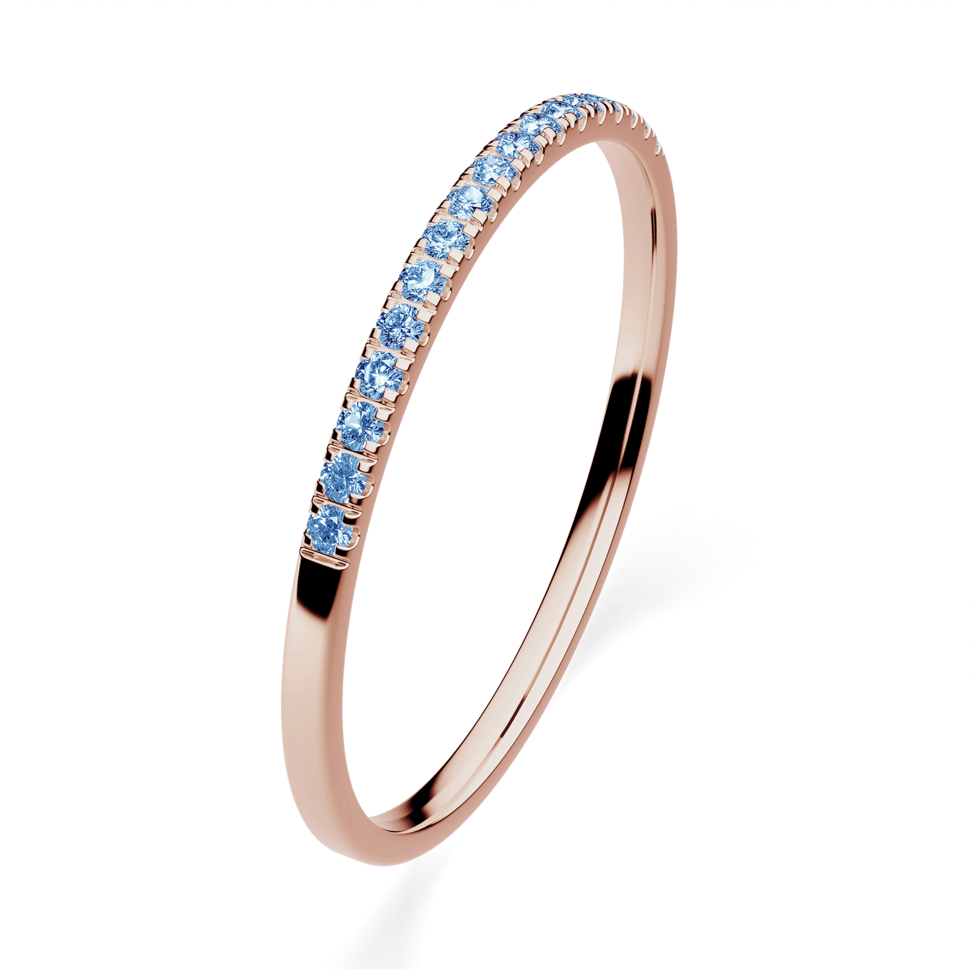 Dostawka Rosie z różowego złota z niebieskim diamentem laboratoryjnym 0,08ct