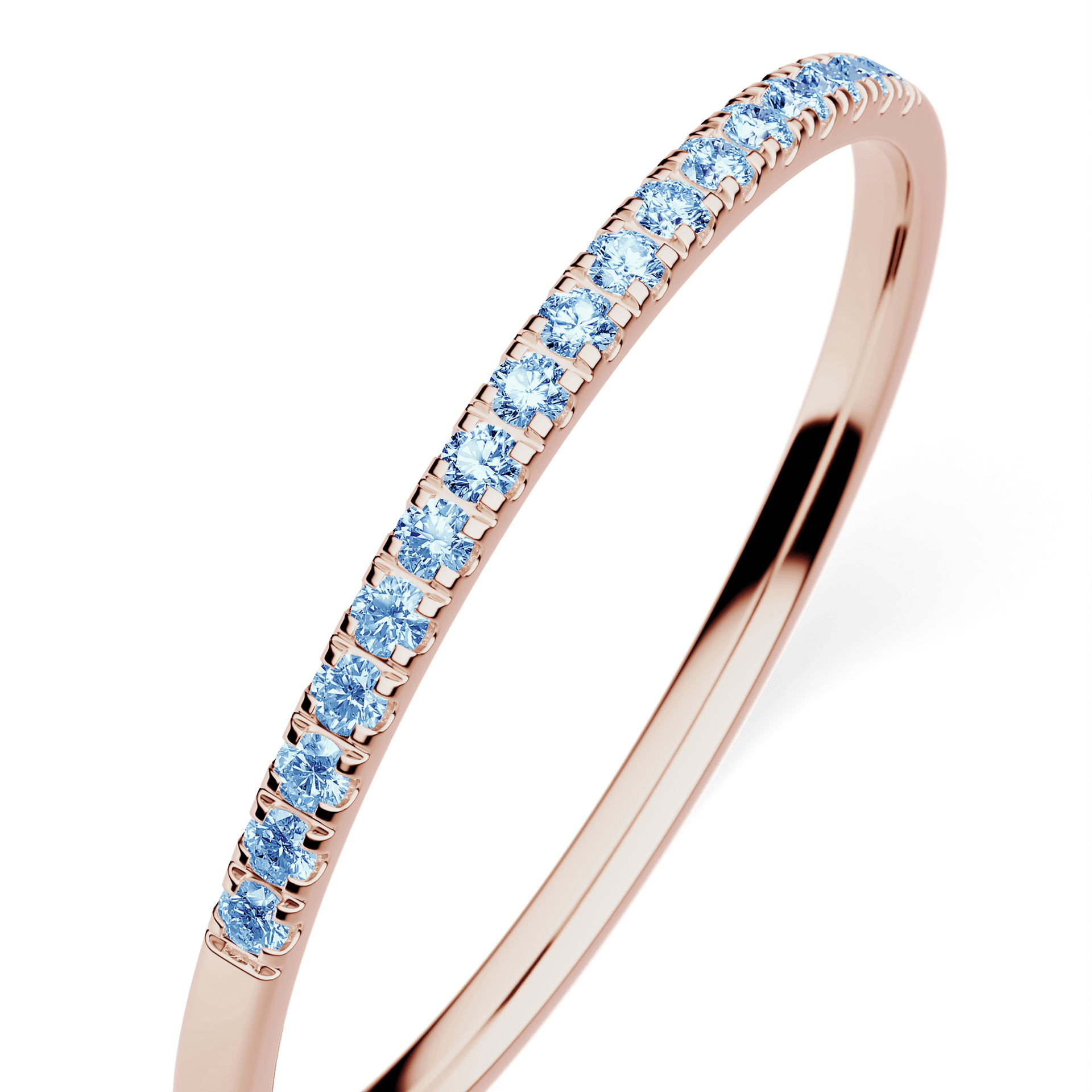 Dostawka Rosie z różowego złota z niebieskim diamentem laboratoryjnym 0,08ct