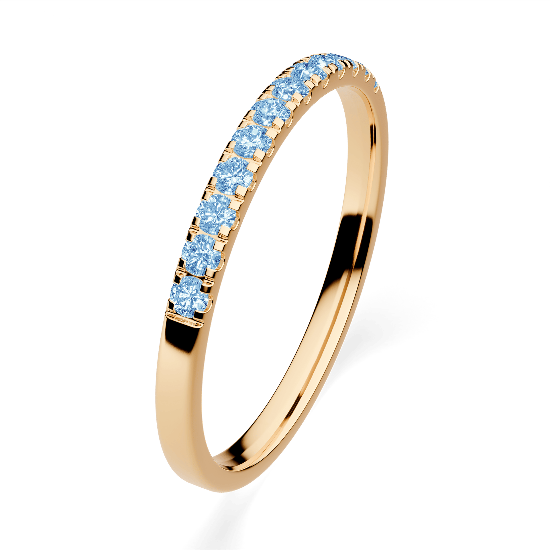 Dostawka Rosie z żółtego złota z niebieskim diamentem laboratoryjnym 0,18ct