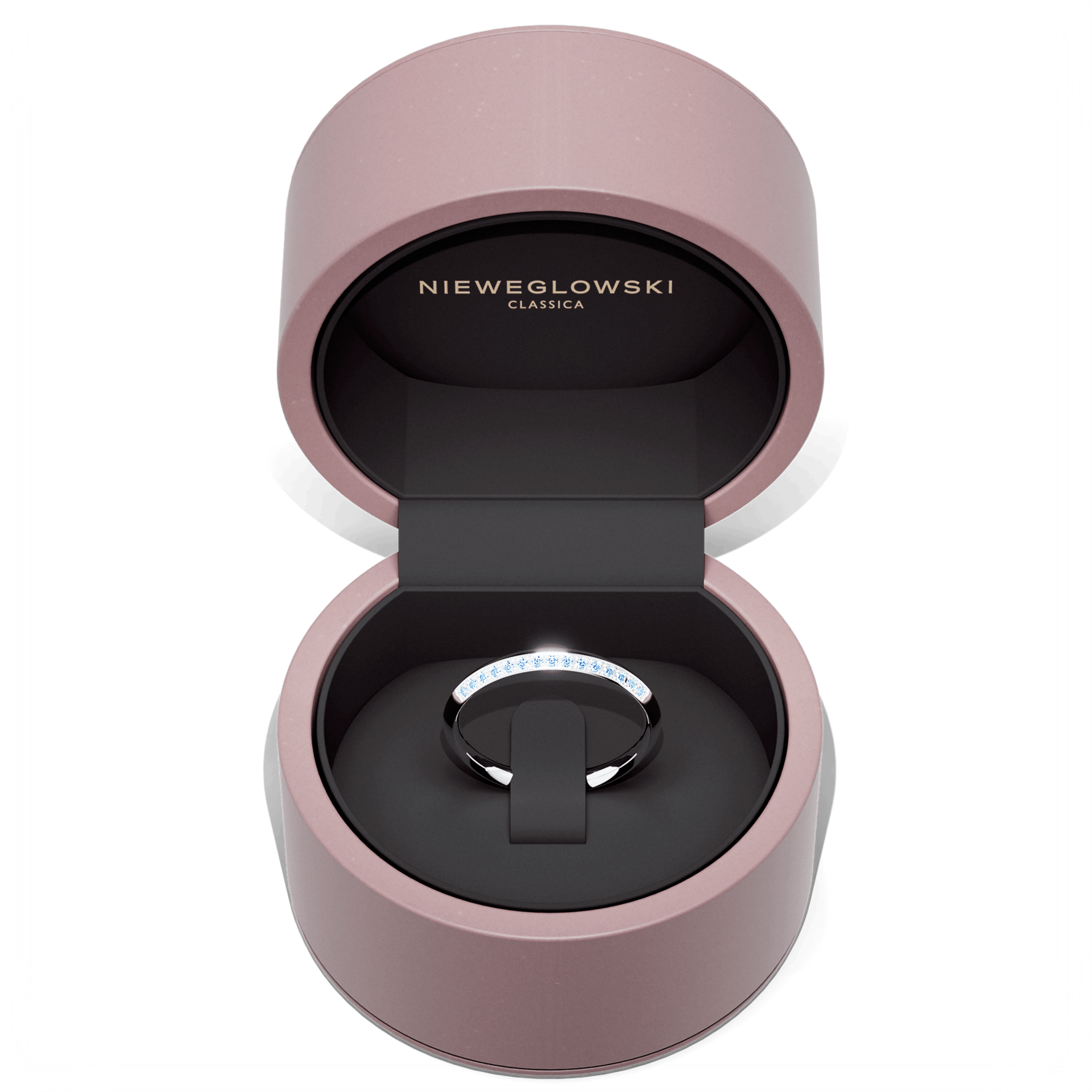 Obraczka z diamentami angel biale zloto diament lab niebieski 15szt 05