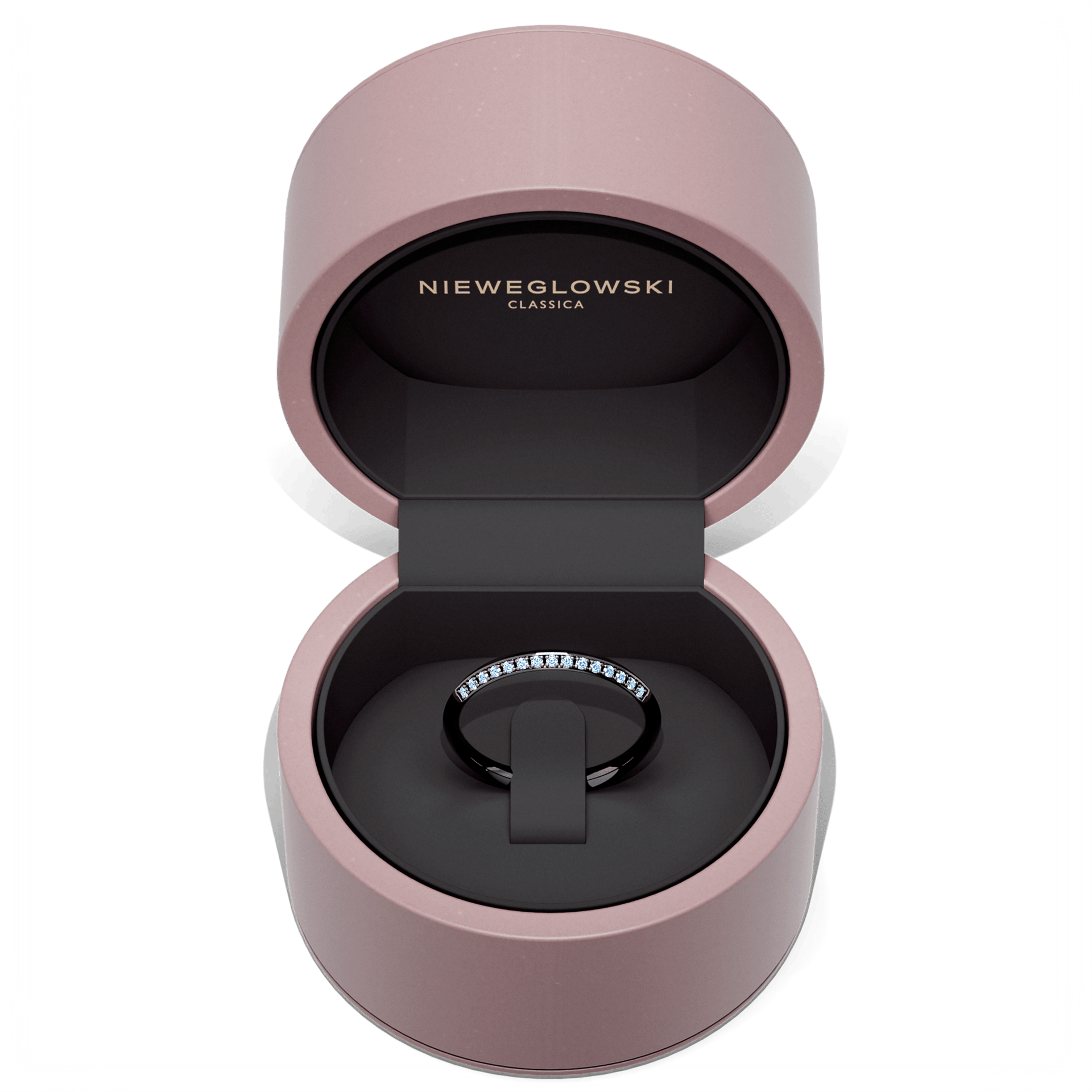 Obraczka z diamentami angel czarne zloto diament lab niebieski 15szt 05