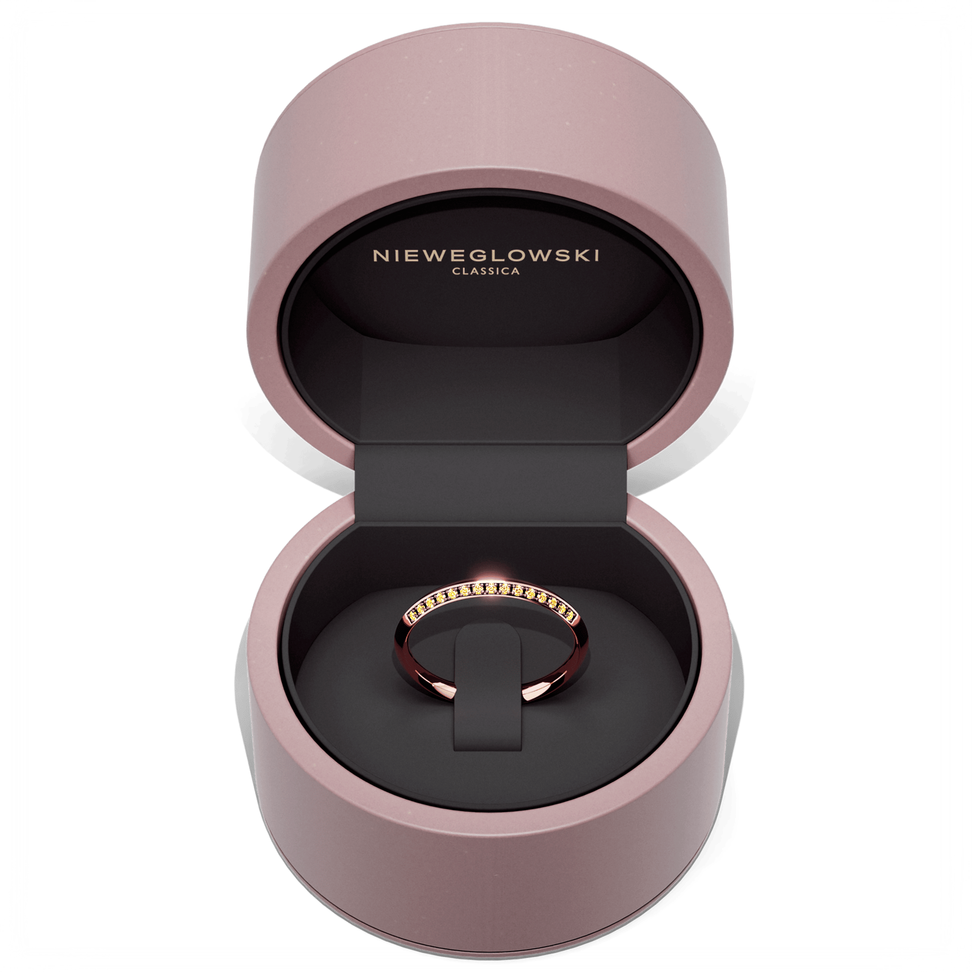 Obraczka z diamentami angel rozowe zloto diament lab zolty 15szt 05