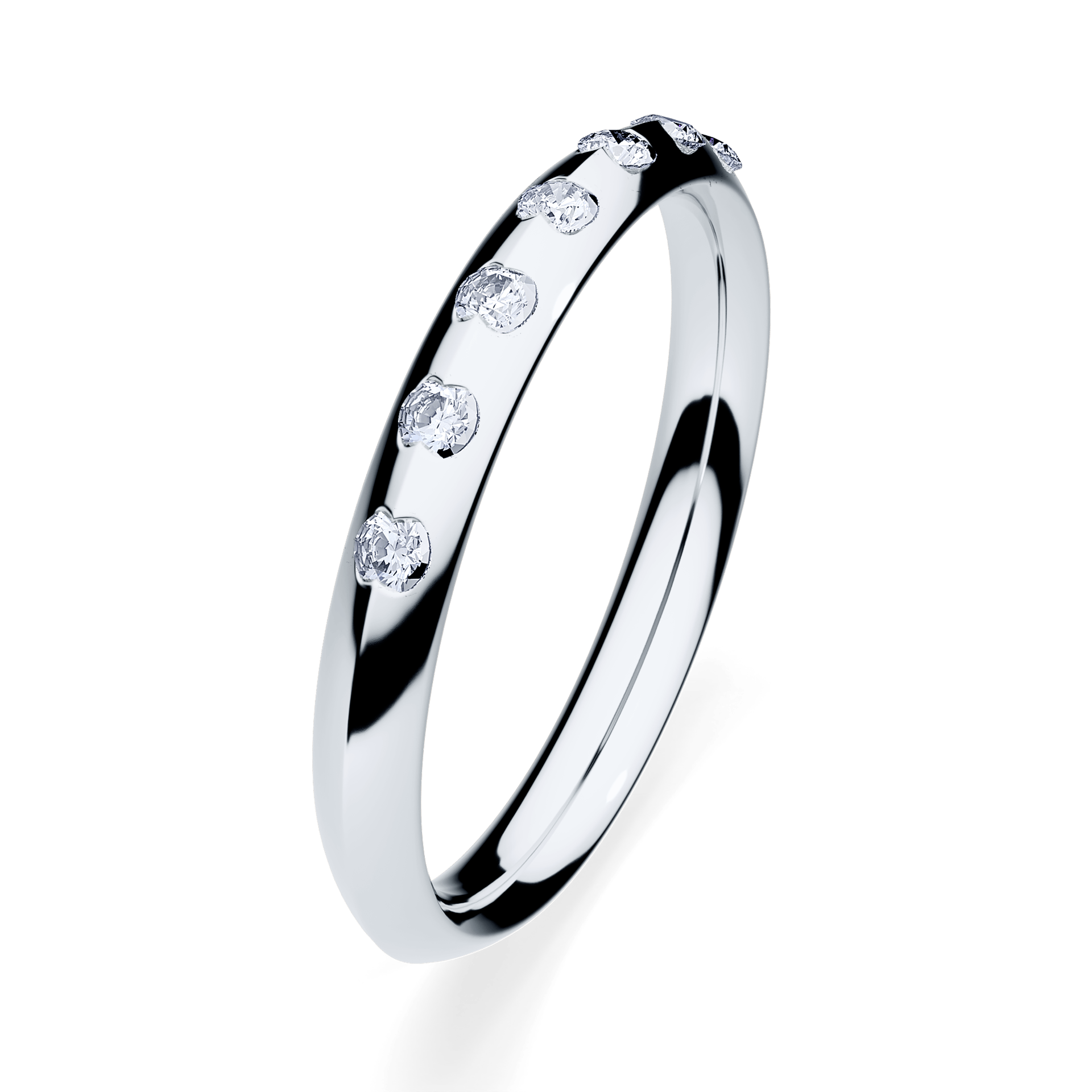 Obrączka z diamentami Baby z białego złota 2,5mm z diamentem naturalnym