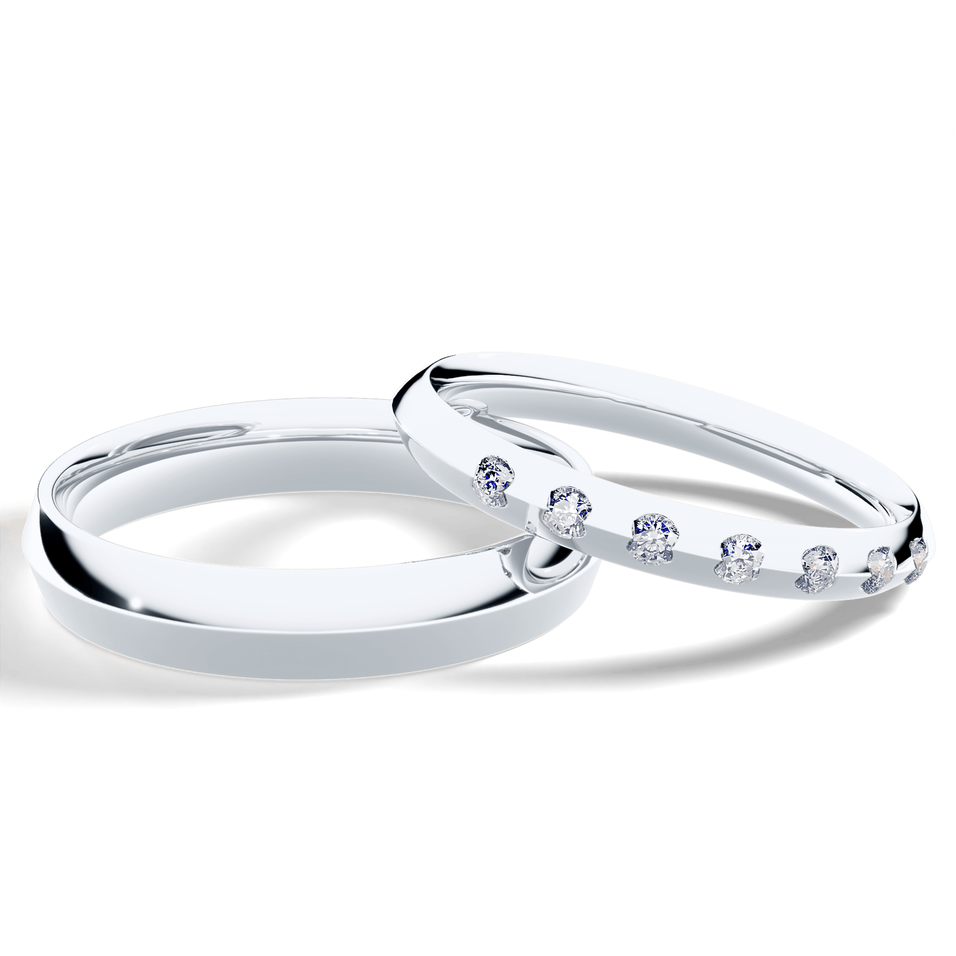 Obrączka z diamentami Baby z białego złota 2,5mm z diamentem naturalnym