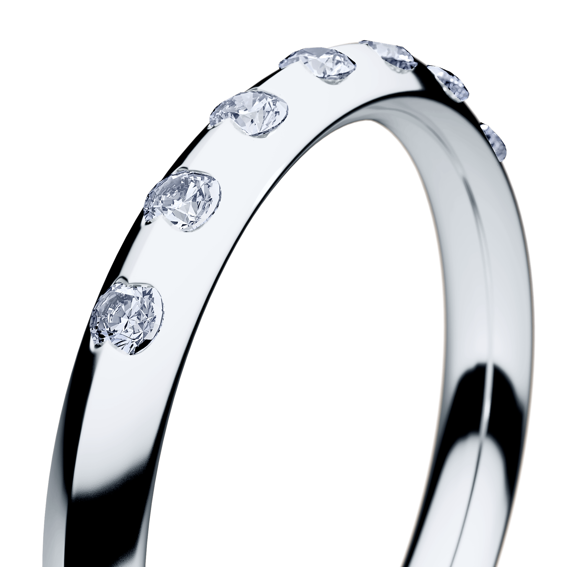 Obrączka z diamentami Baby z białego złota 2,5mm z diamentem naturalnym