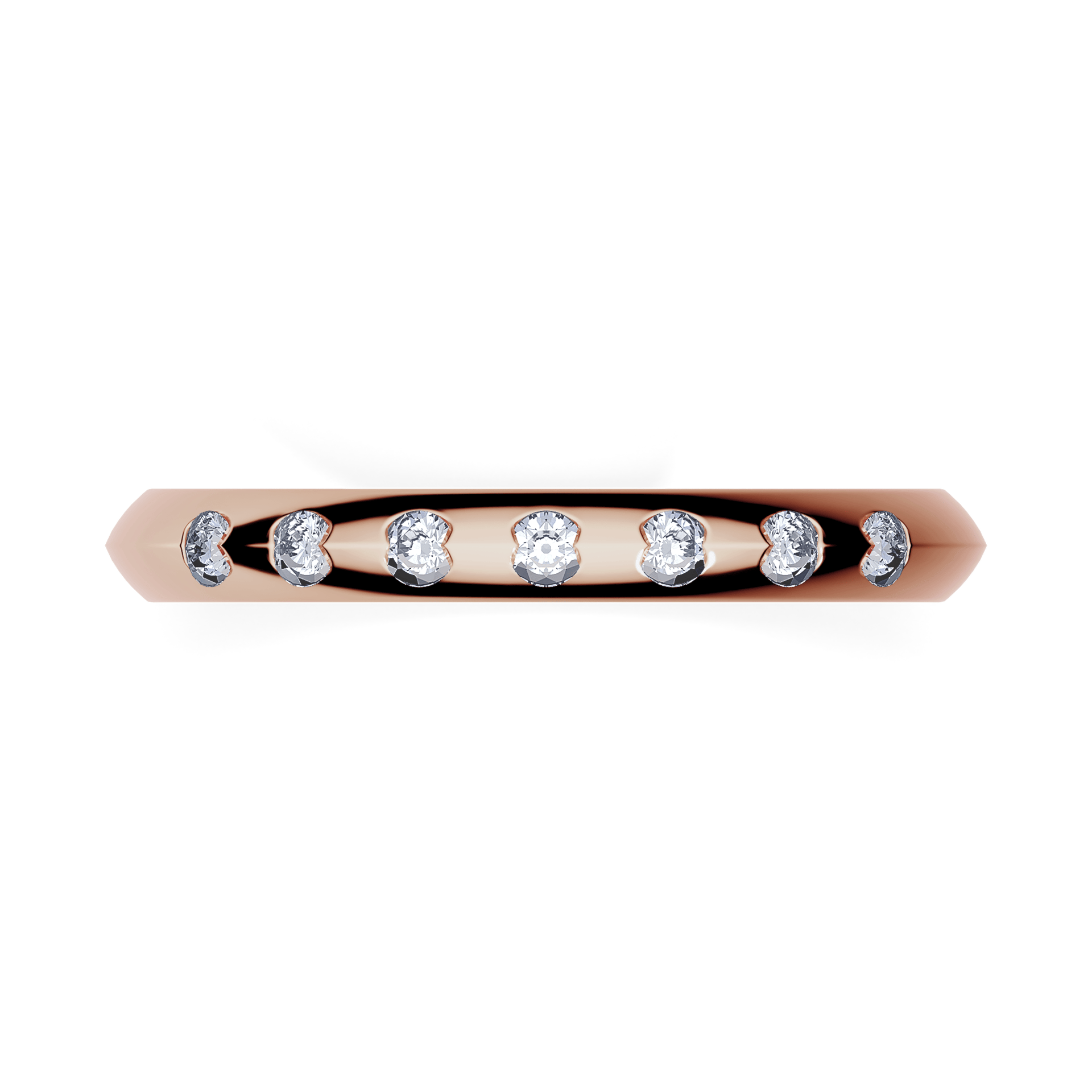 Obraczka z diamentami baby rozowe zloto diament 7szt 03