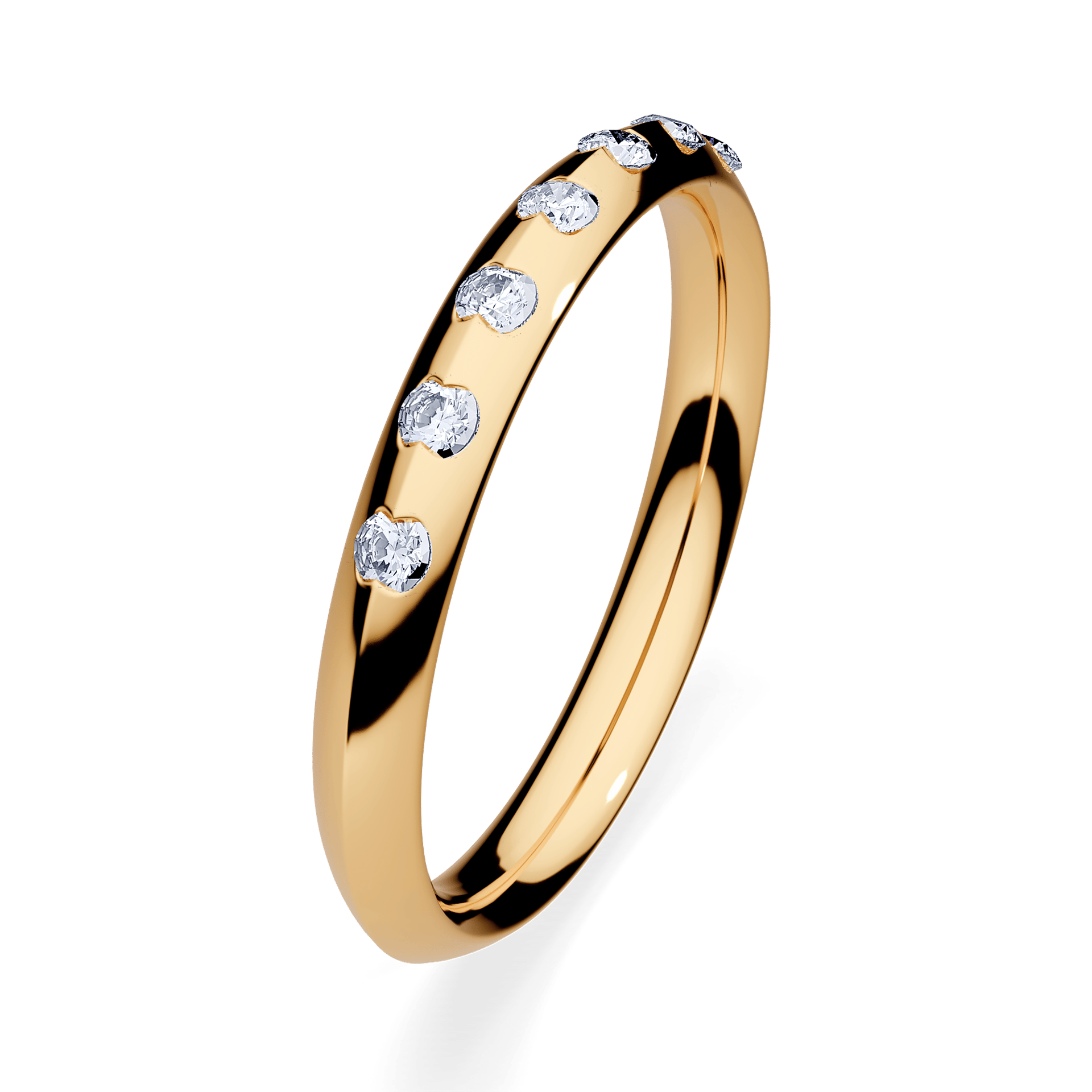 Obrączka z diamentami Baby z żółtego złota 2,5mm z diamentem naturalnym