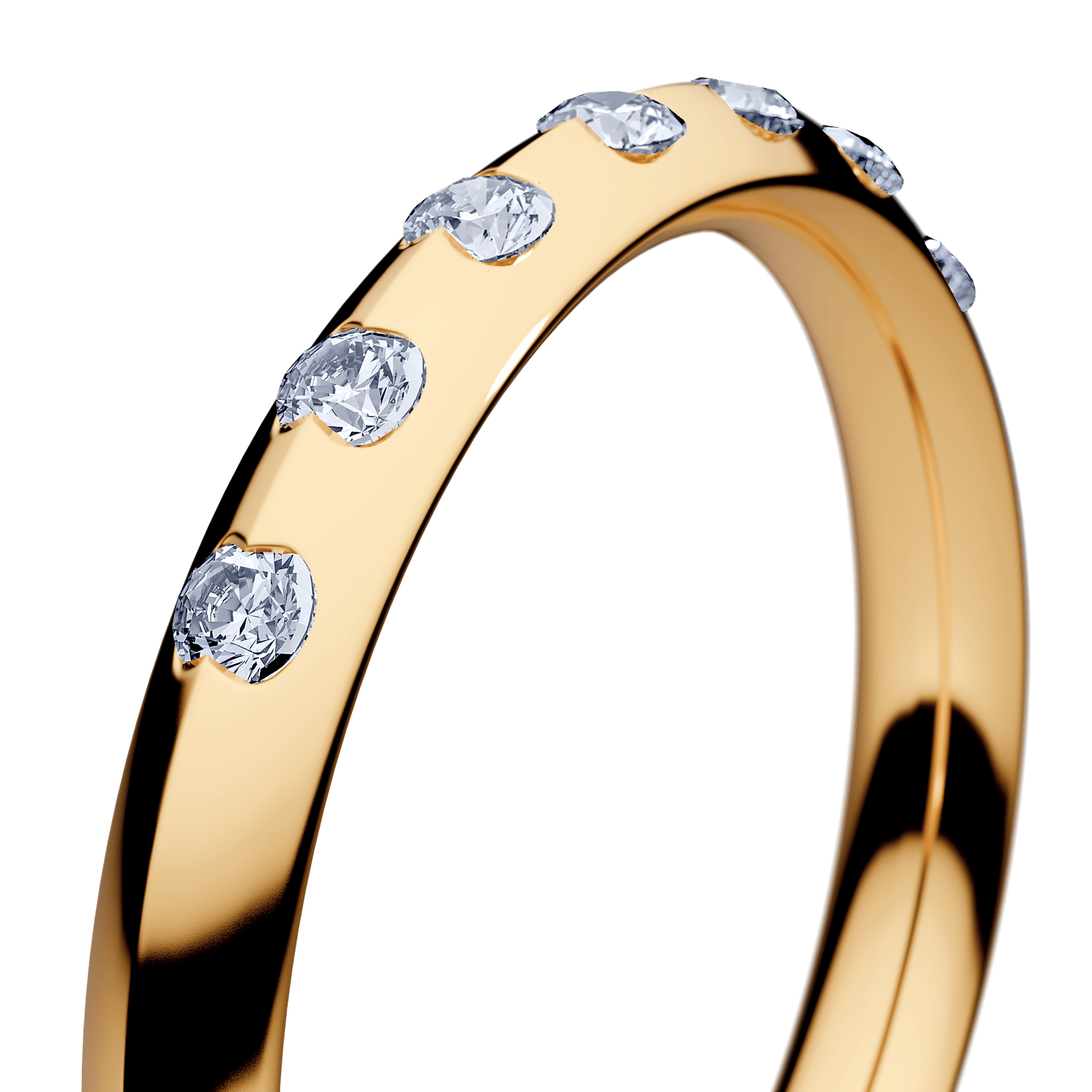 Obrączka z diamentami Baby z żółtego złota 2,5mm z diamentem naturalnym