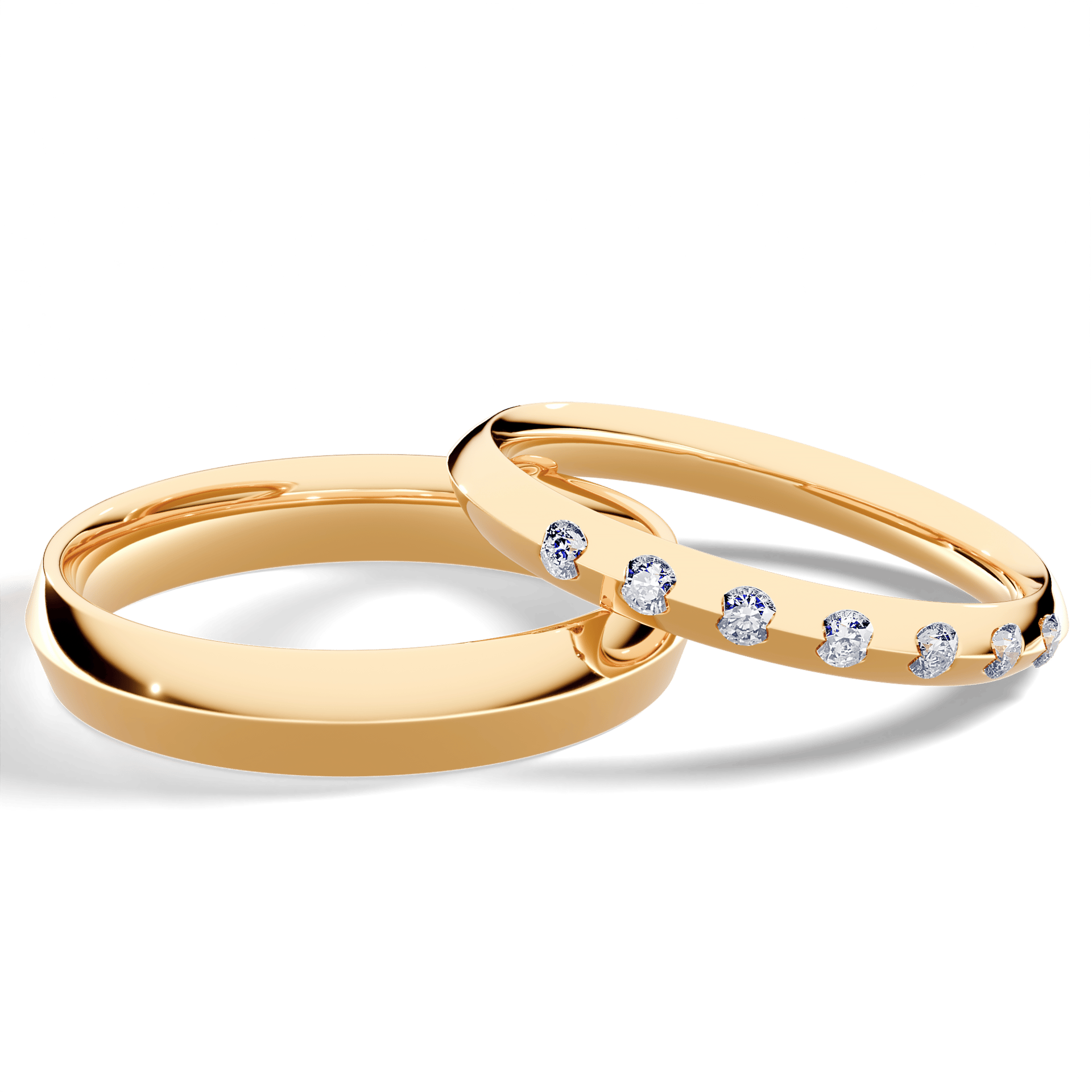 Obrączka z diamentami Baby z żółtego złota 2,5mm z diamentem naturalnym