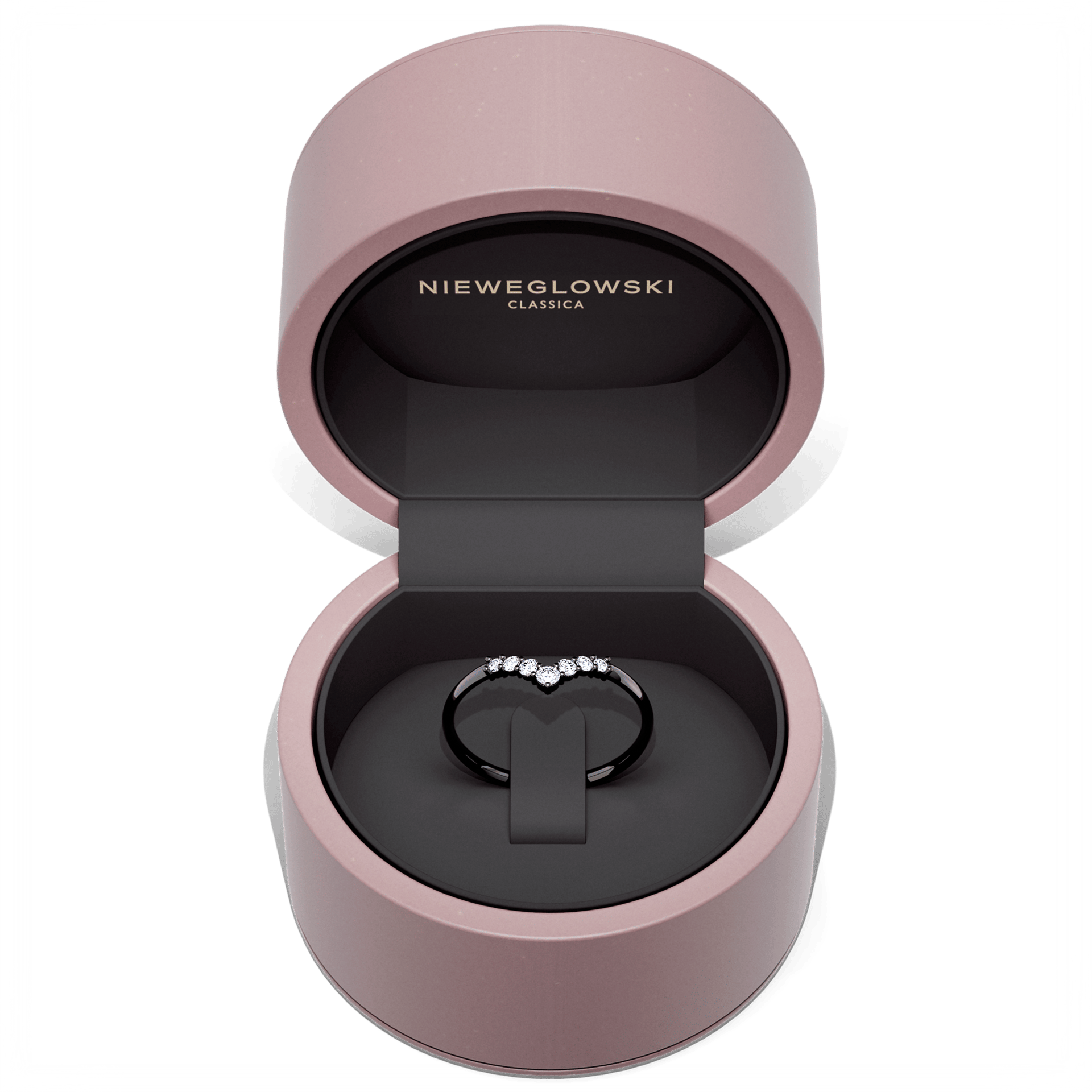 Obraczka z diamentami love czarne zloto diament lab 7szt 05