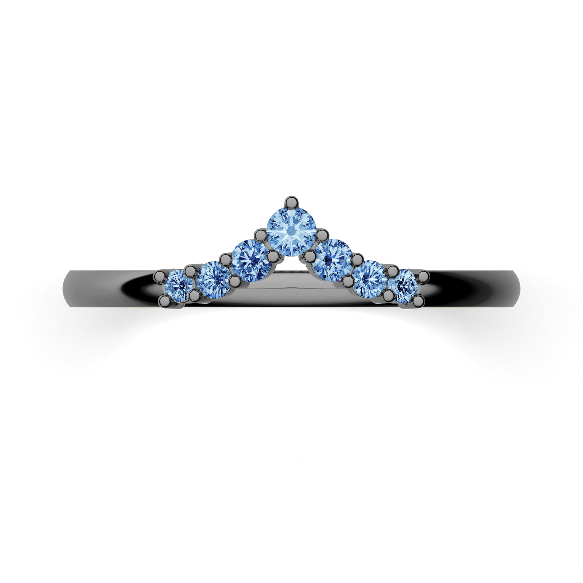 Obraczka z diamentami love czarne zloto diament lab niebieski 7szt 03