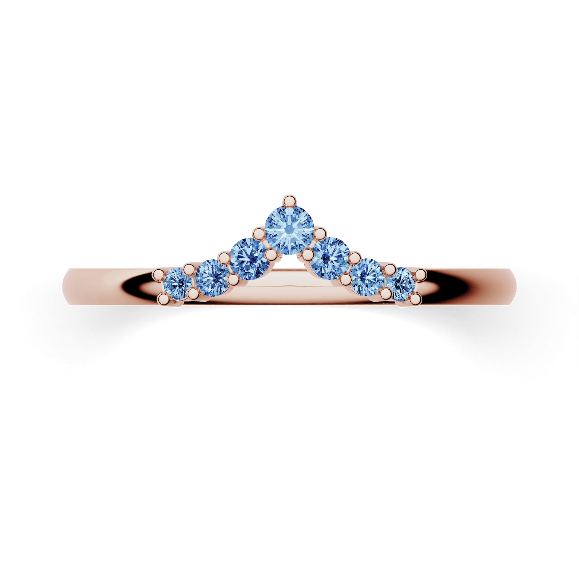 Obraczka z diamentami love rozowe zloto diament lab niebieski 7szt 03