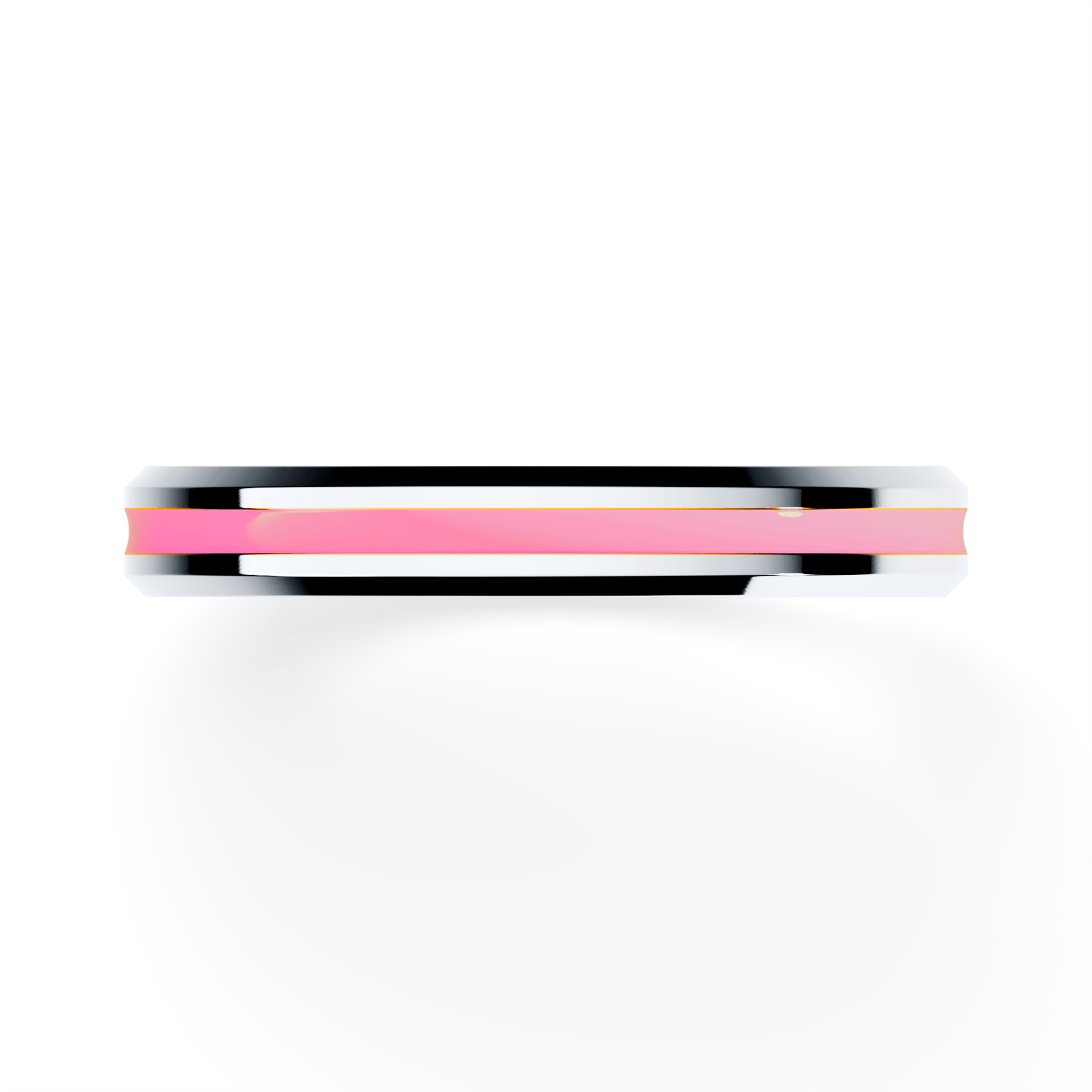 Obrączka z różową emalią z białego złota 2,5mm