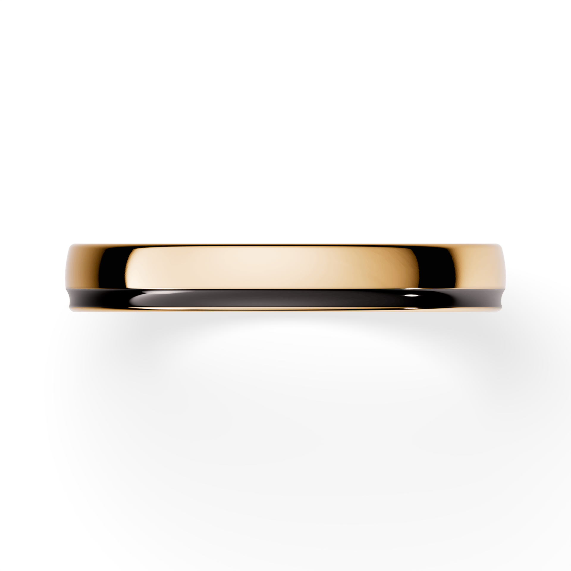 Obrączka z czarną emalią z żółtego złota 3mm