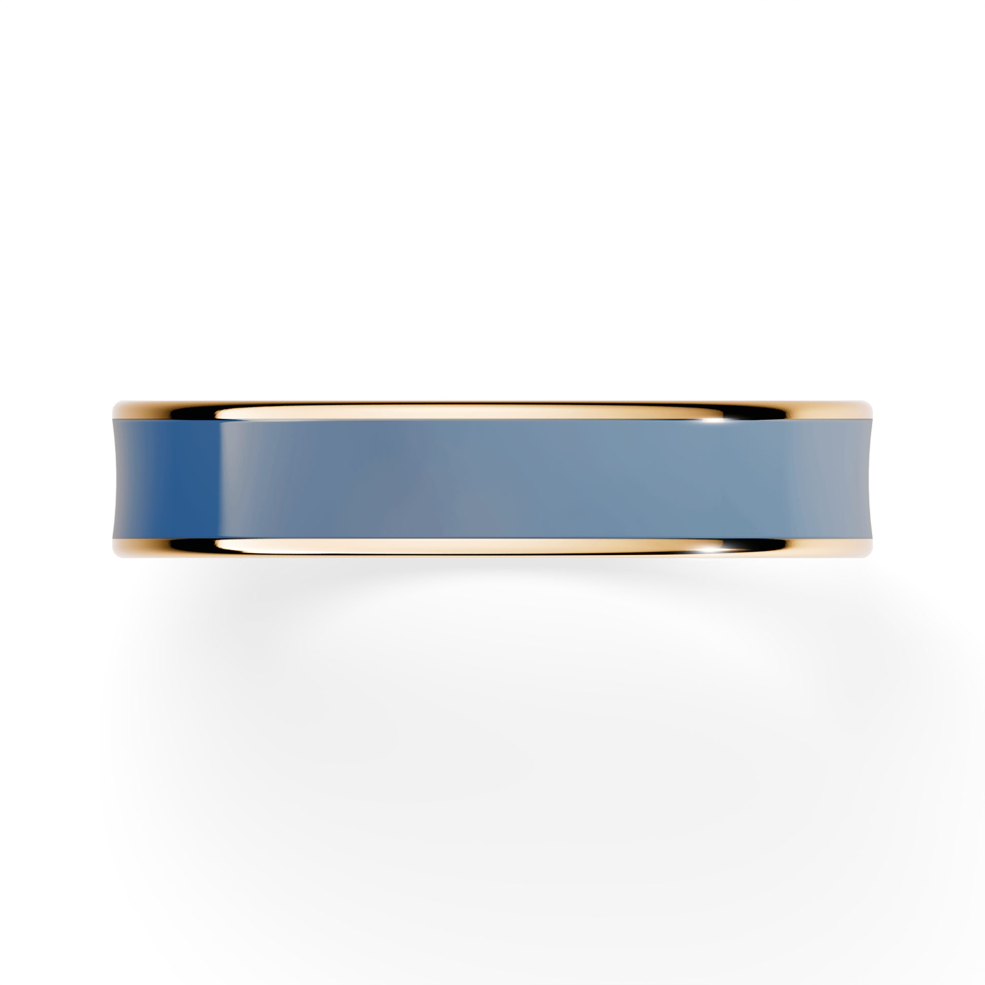 Obrączka z granatową emalią płaska z żółtego złota 4mm