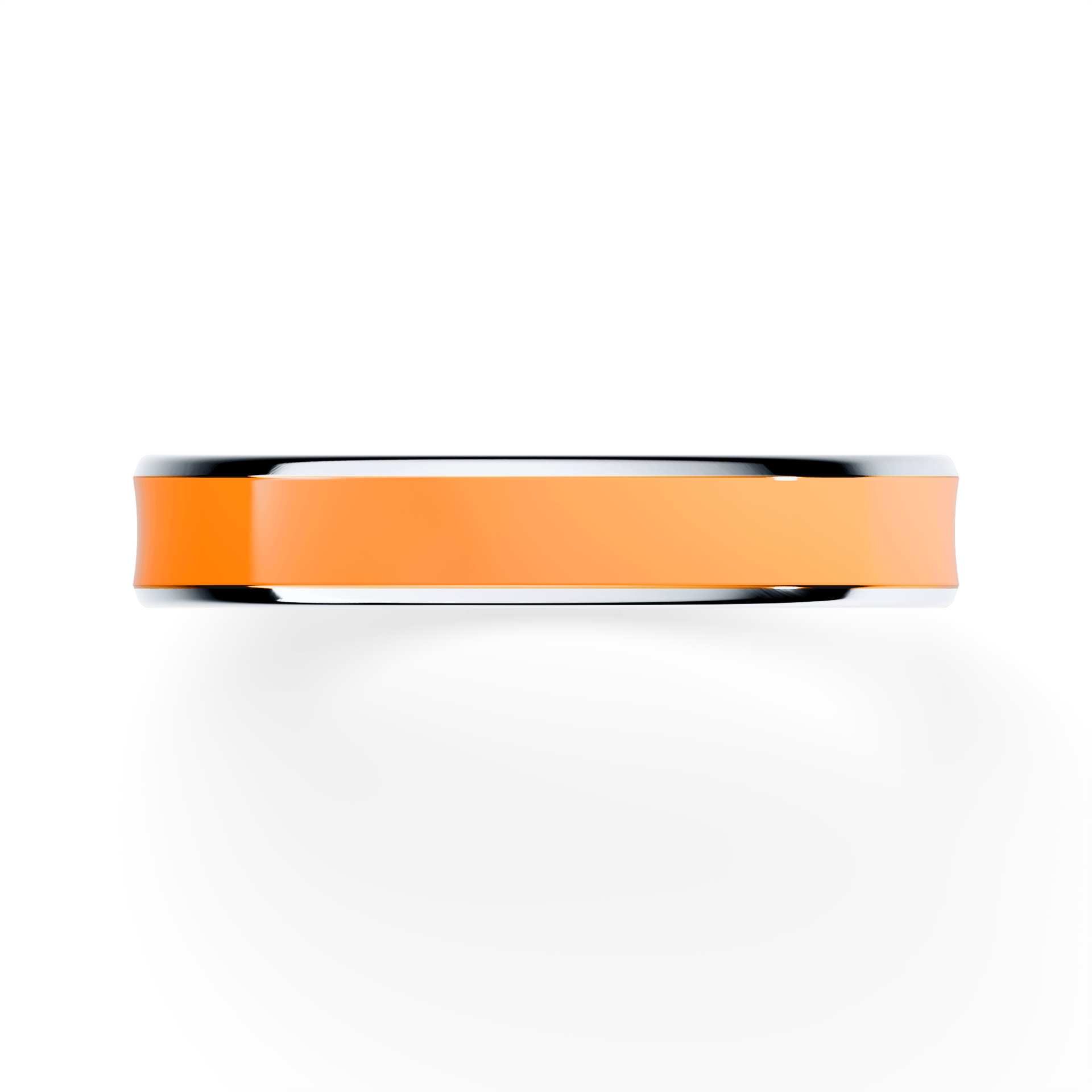 Obrączka z pomarańczową emalią regular z białego złota 3,5mm