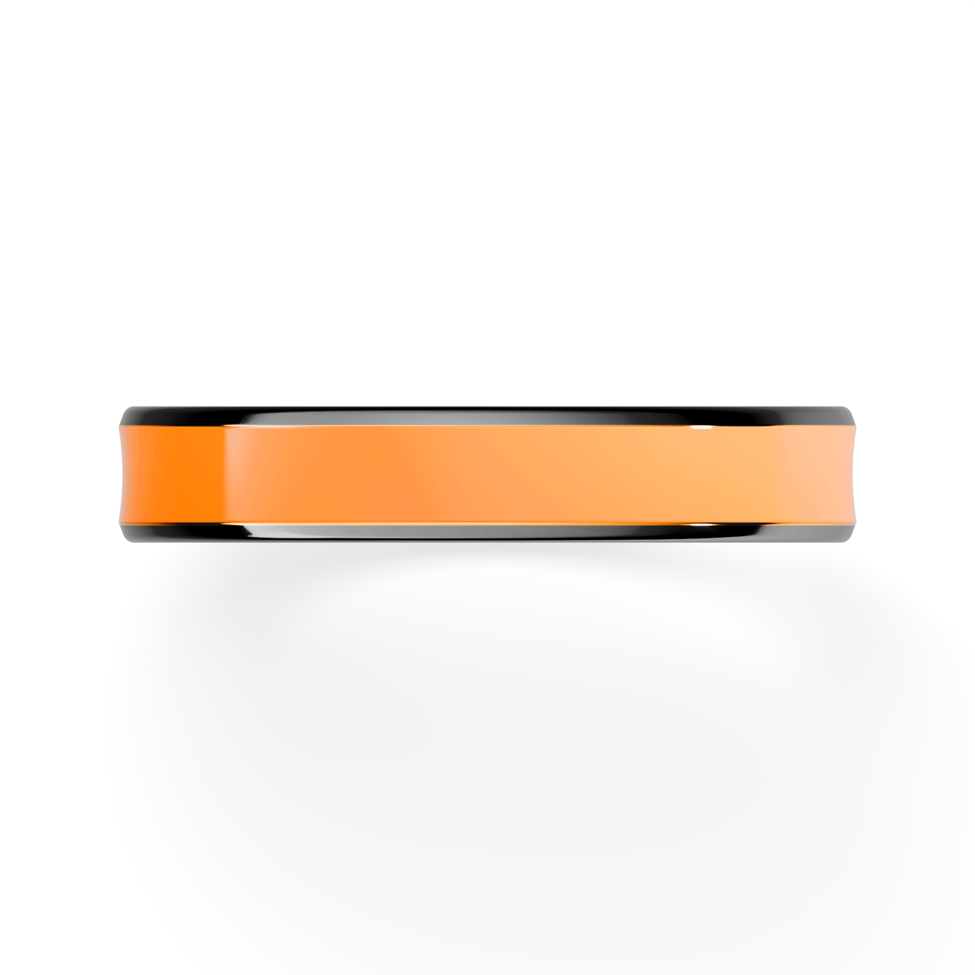 Obrączka z pomarańczową emalią regular z czarnego złota 3,5mm