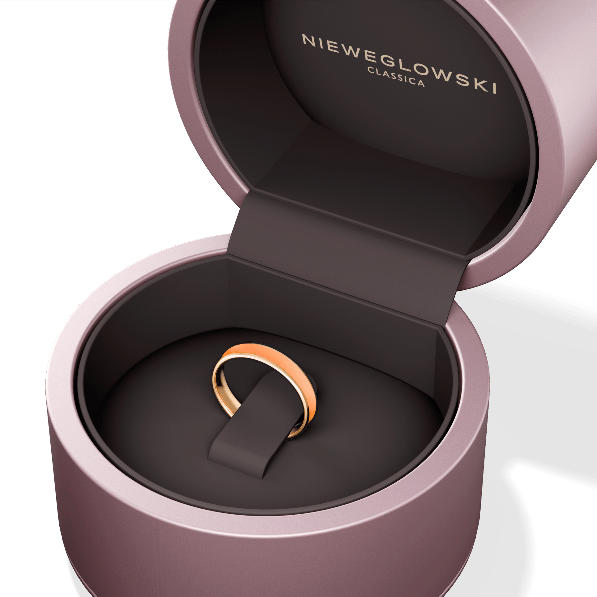 Obraczka slubna regular zolte zloto 3 5 mm 2 5mm emalia pomaranczowa 05