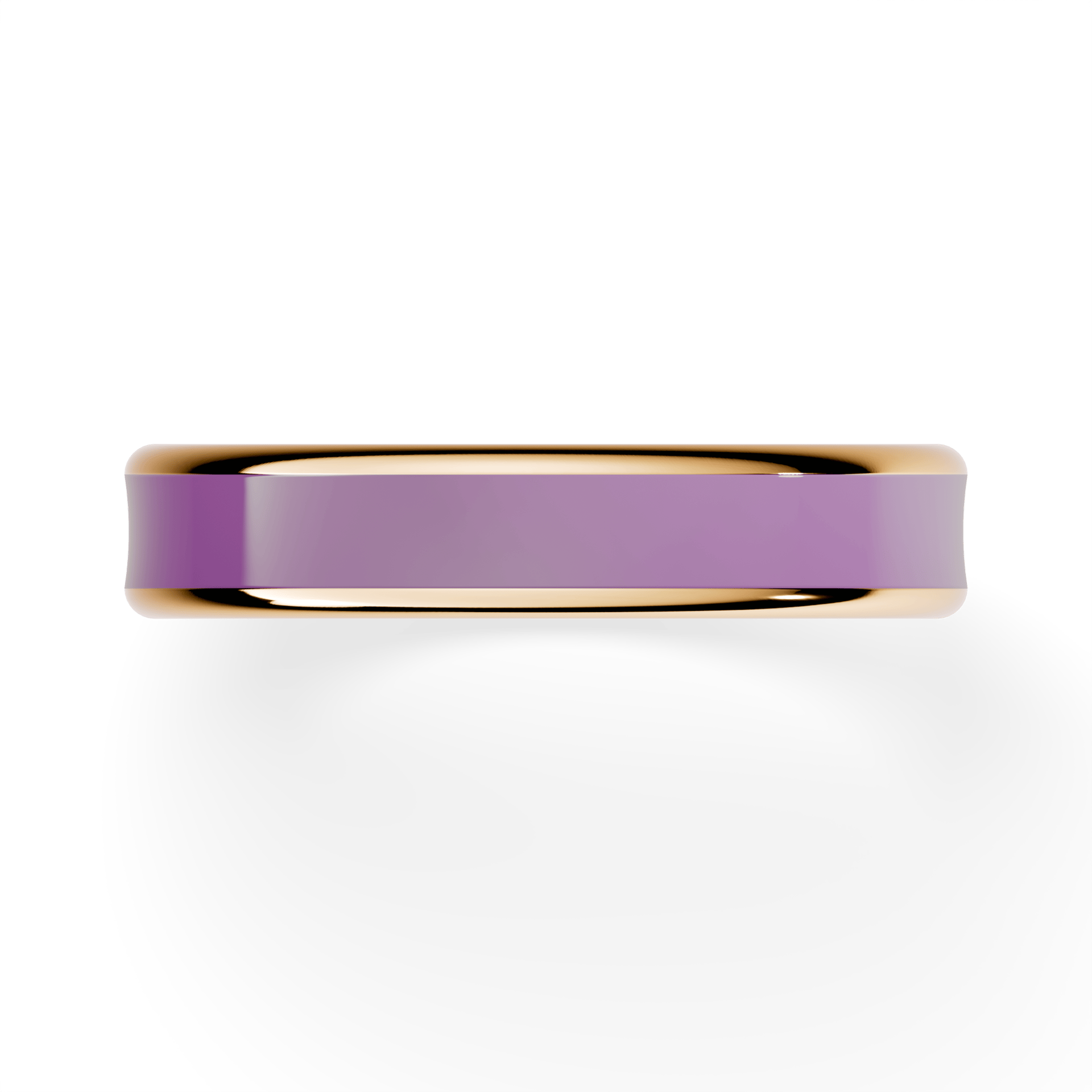 Obrączka z fioletową emalią urban z żółtego złota 4mm