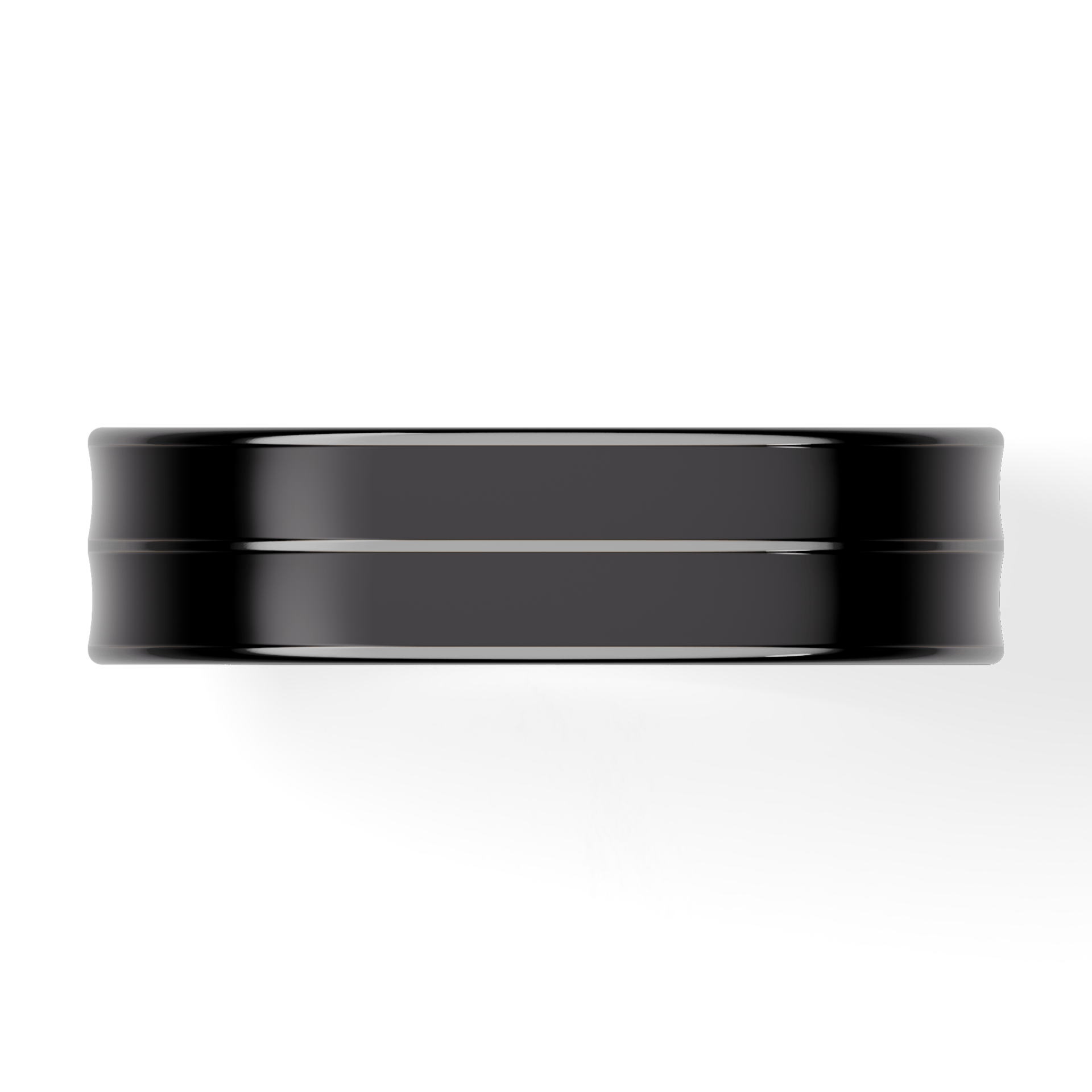 Obrączka z czarną emalią płaska dwukolorowa z czarnego złota 5mm