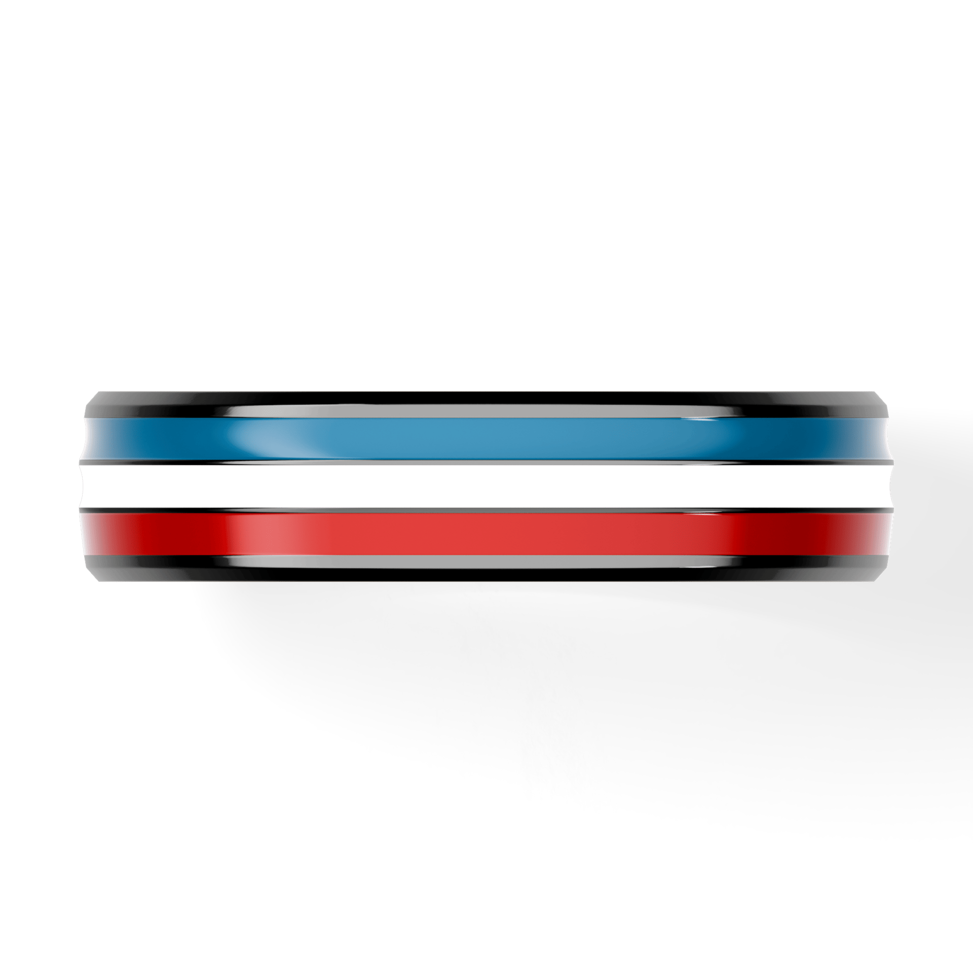 Obrączka z emalią komfort trzykolorowa z czarnego złota 4,5mm