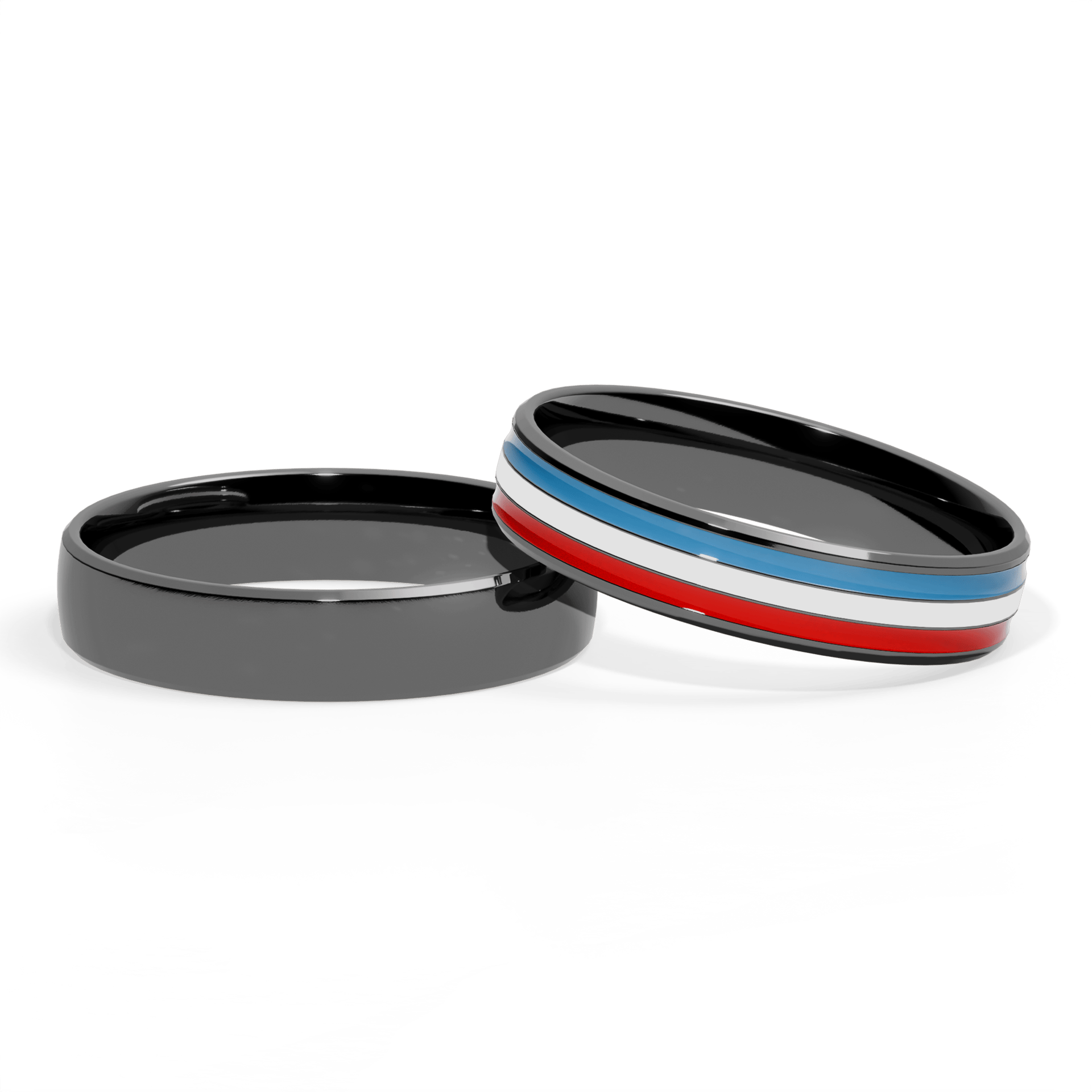 Obraczka slubna komfort czarne zloto 4 5 mm 1mm emalia blekitna biala czerwona 04