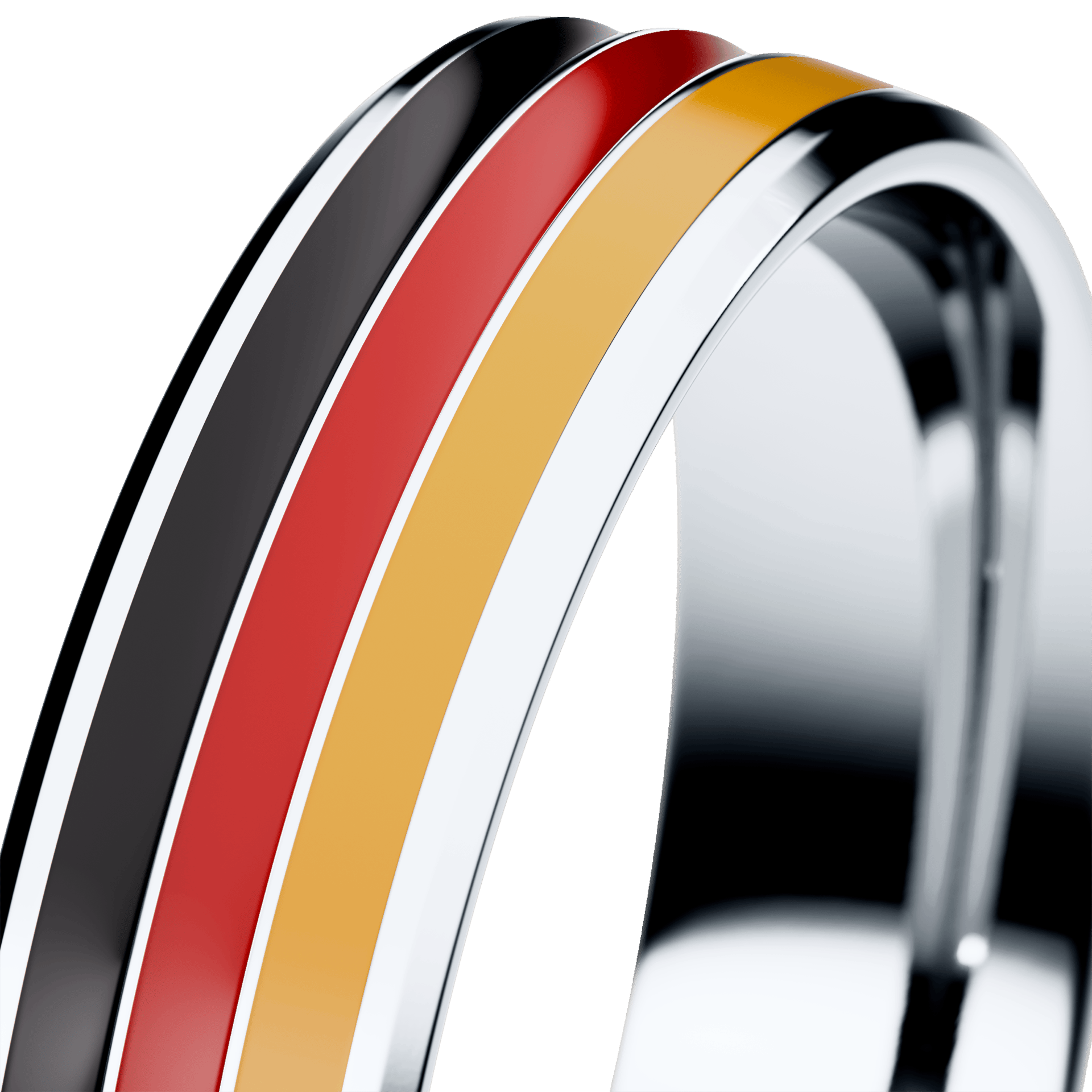 Obrączka z emaliami trzykolorowa komfort z białego złota 4,5mm