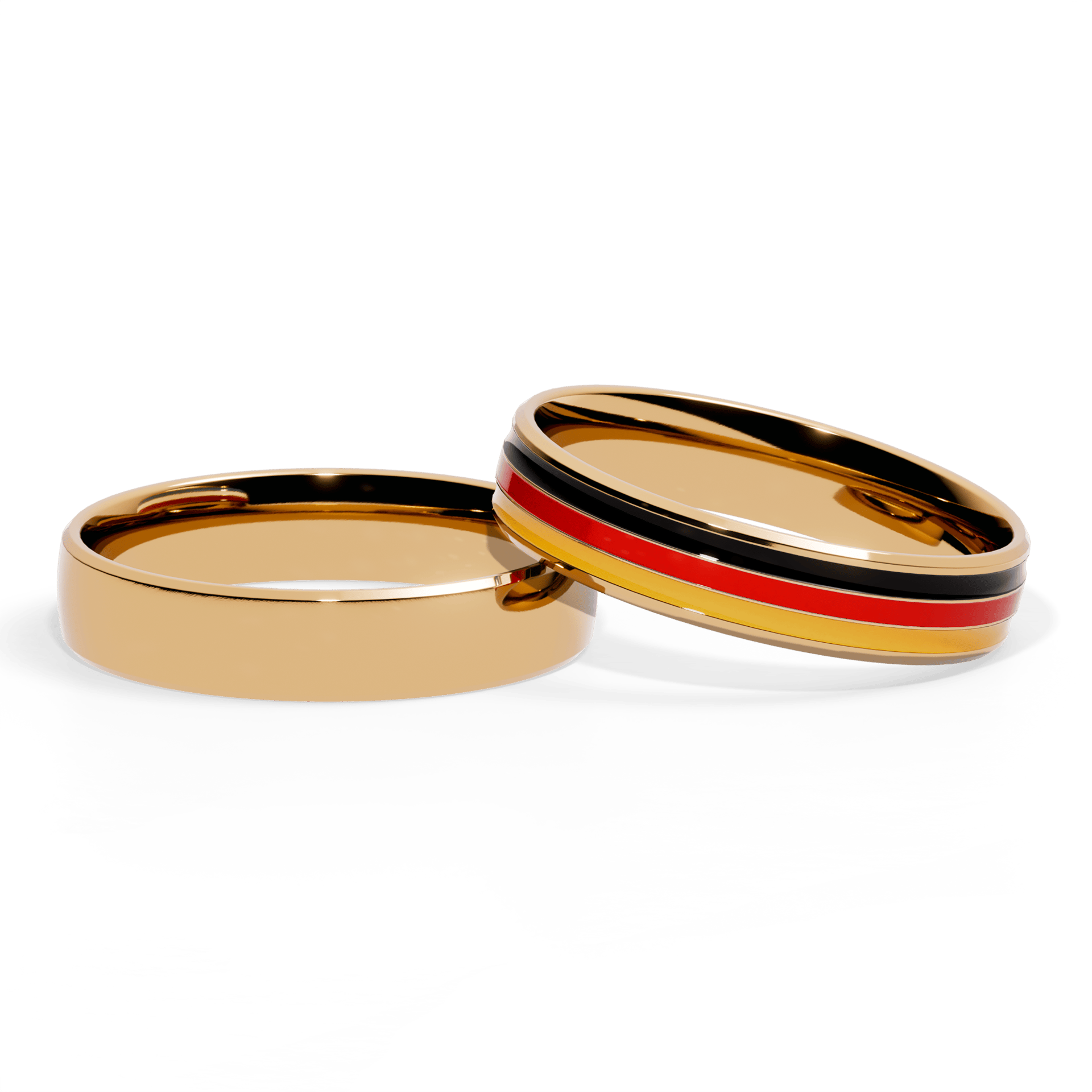 Obraczka slubna komfort zolte zloto 4 5 mm 1mm emalia czarna czerwona zolta 04