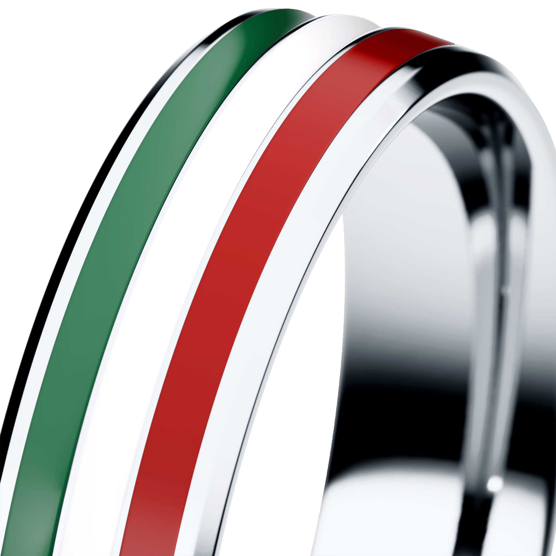 Obrączka z emaliami trzykolorowe komfort z białego złota 4,5mm