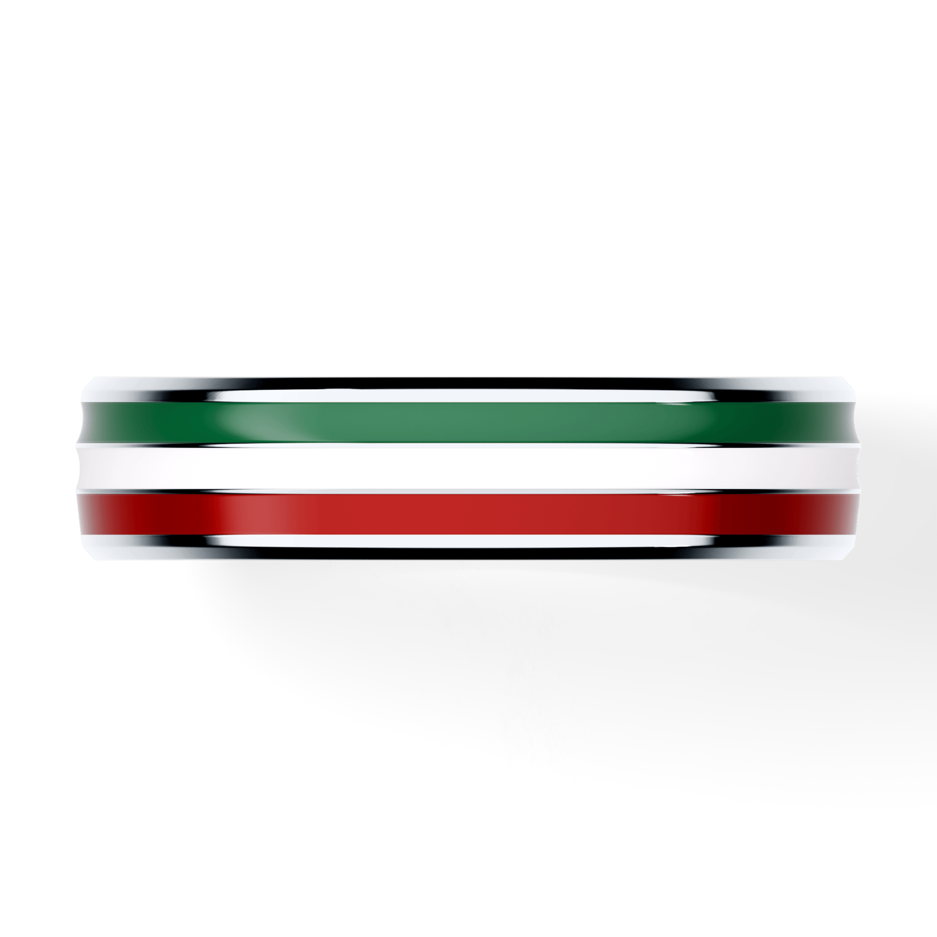 Obrączka z emaliami trzykolorowe komfort z białego złota 4,5mm