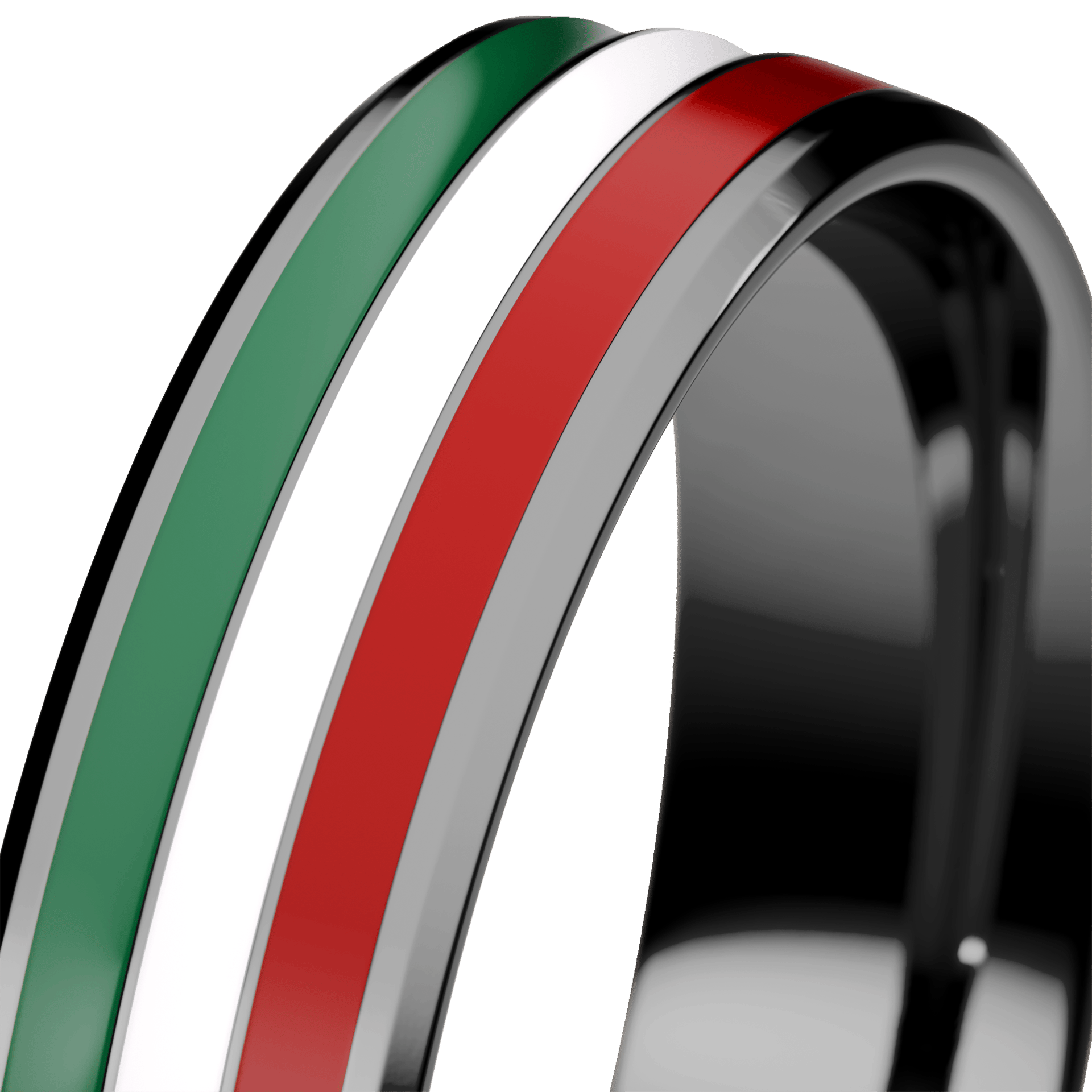 Obrączka z emaliami trzykolorowe komfort z czarnego złota 4,5mm