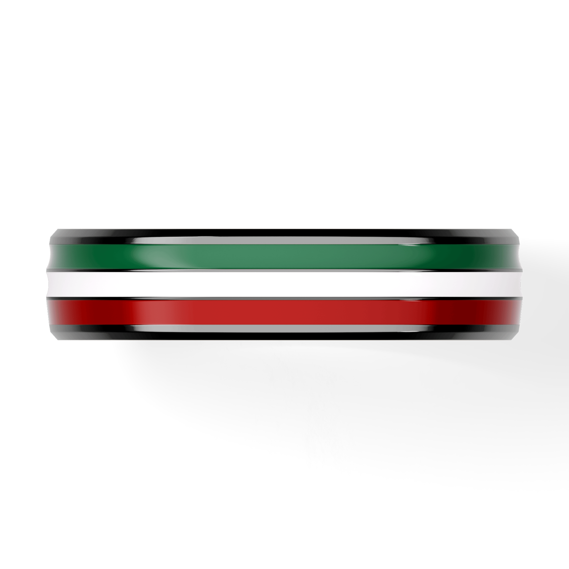 Obrączka z emaliami trzykolorowe komfort z czarnego złota 4,5mm