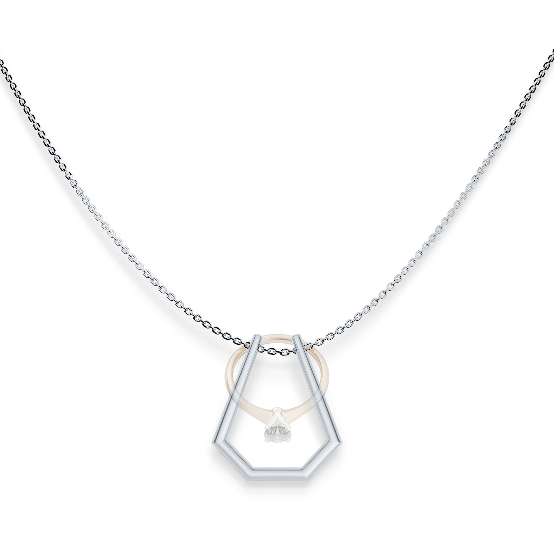 Zawieszka active ring biale zloto m3 05