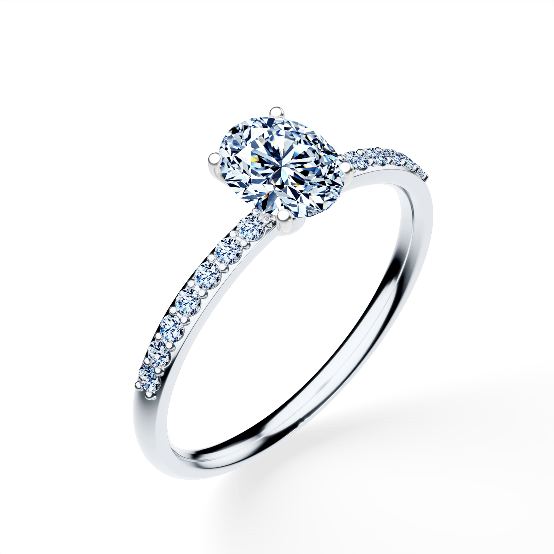 Pierścionek zaręczynowy My Milady z białego złota z diamentem laboratoryjnym 0,64ct