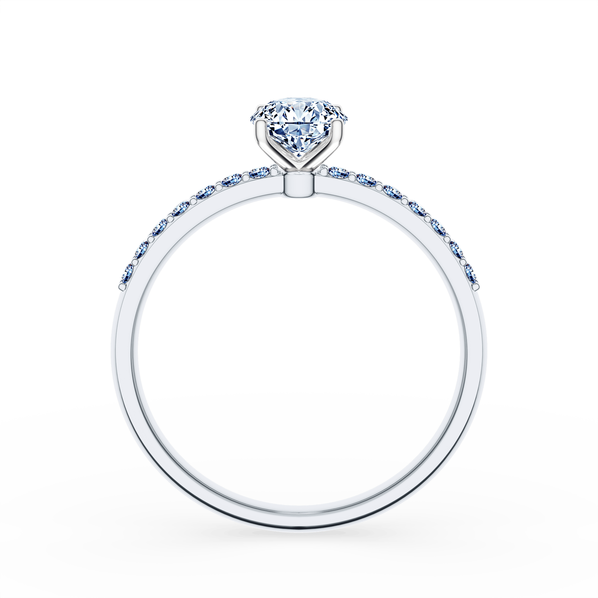 Pierścionek zaręczynowy My Milady z białego złota z diamentem laboratoryjnym 0,64ct