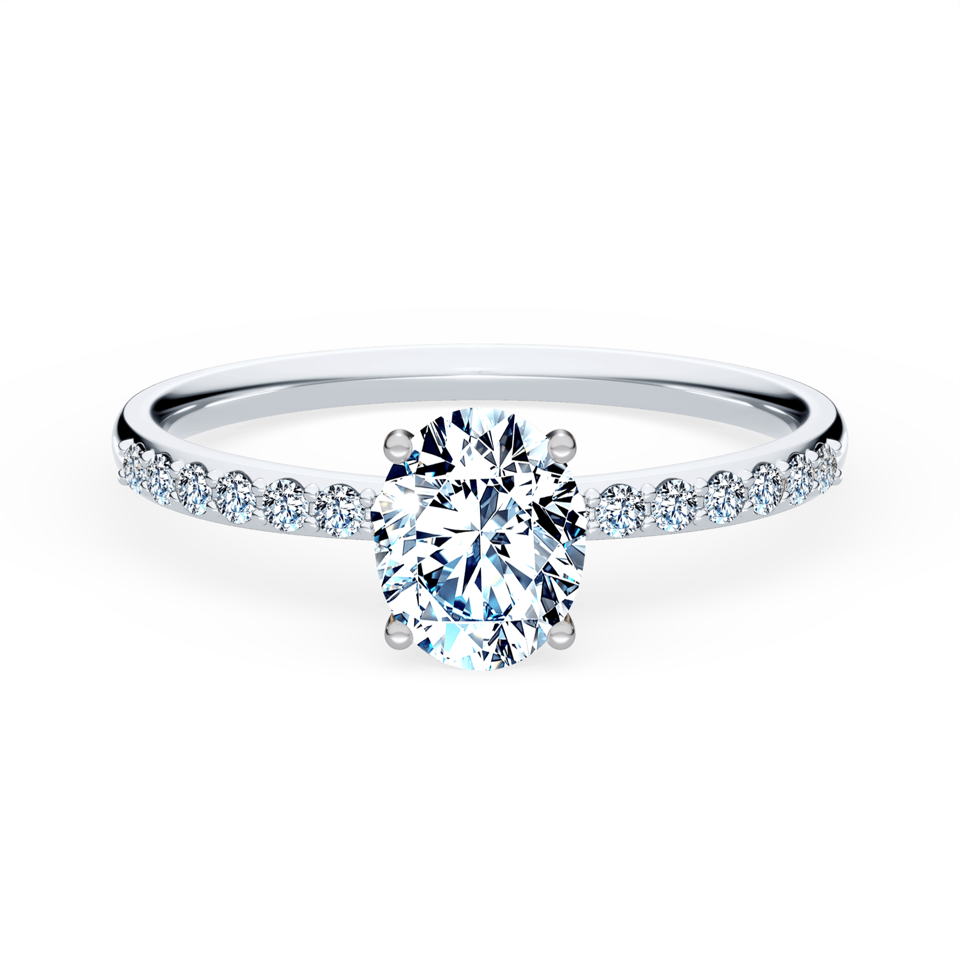 Pierścionek zaręczynowy My Milady z białego złota z diamentem laboratoryjnym 0,64ct