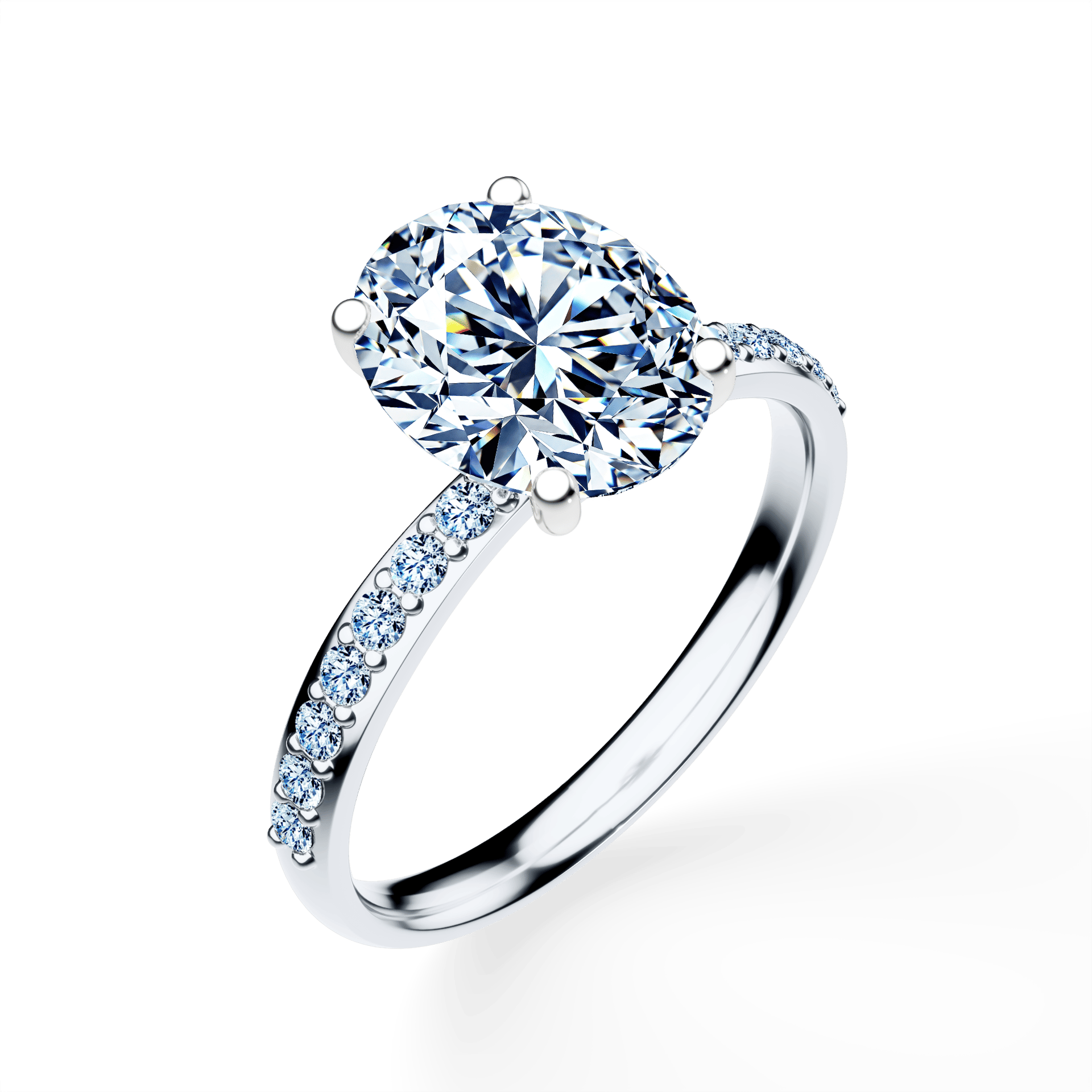 Pierścionek zaręczynowy My Milady z białego złota z diamentem laboratoryjnym 1,78ct