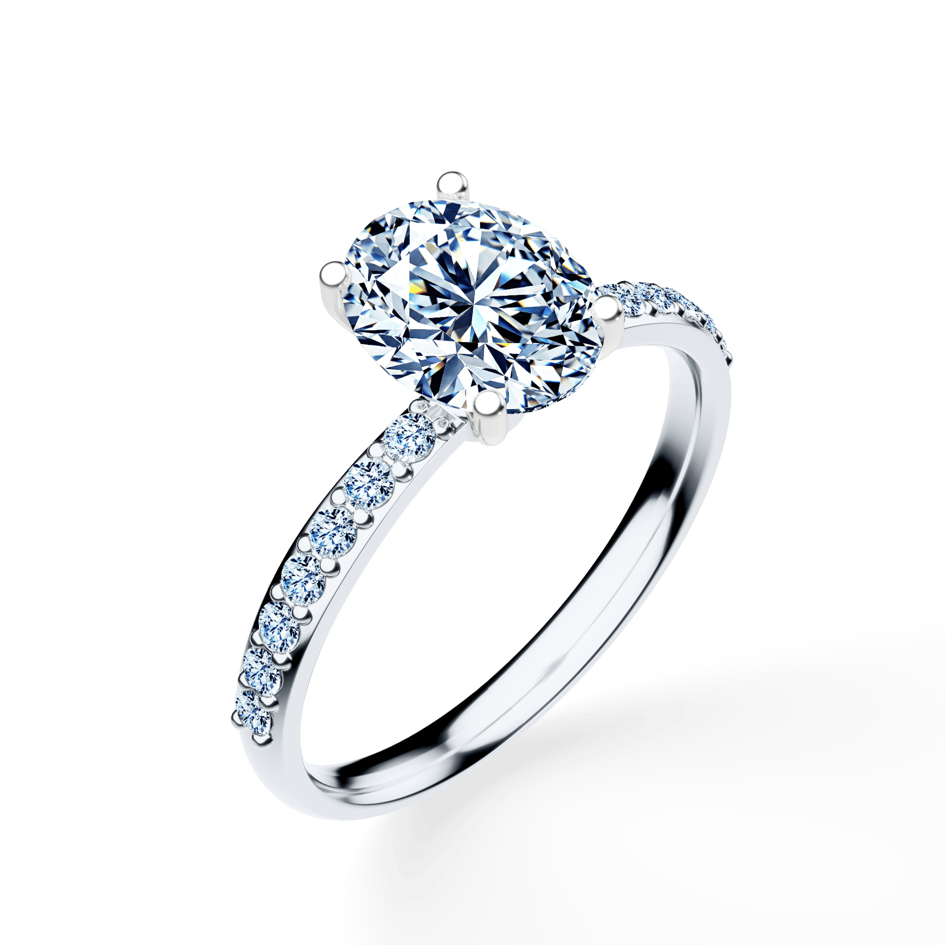 Pierścionek zaręczynowy My Milady z białego złota z diamentem laboratoryjnym 1,20ct