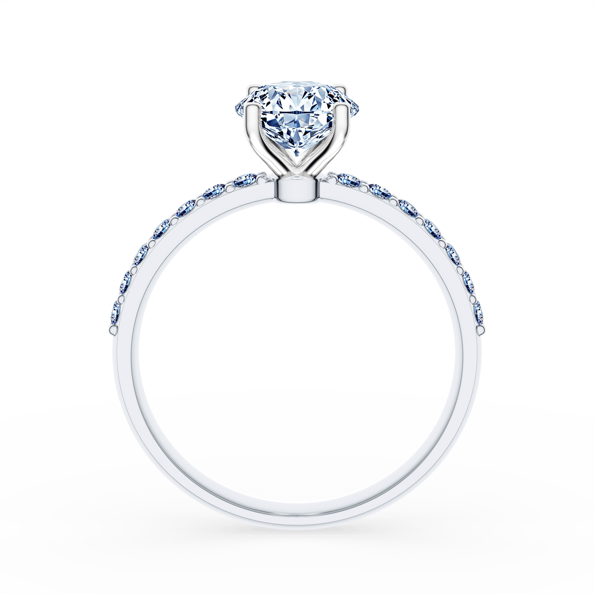 Pierścionek zaręczynowy My Milady z białego złota z diamentem laboratoryjnym 1,20ct